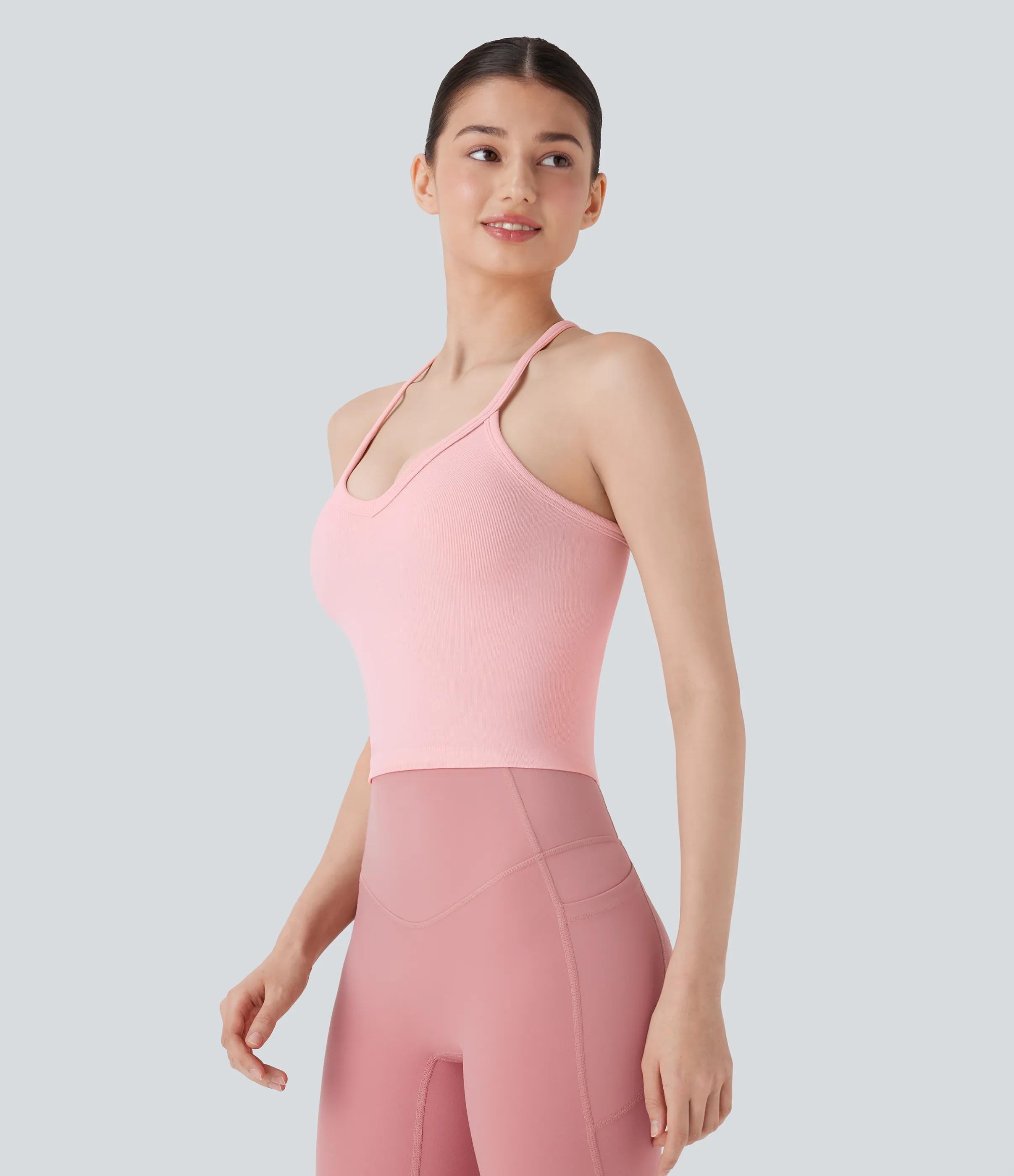 Halara Camiseta de yoga sin mangas con espalda nadadora y fluida - Peachskin - XL sold by Halara product image thumbnail 4