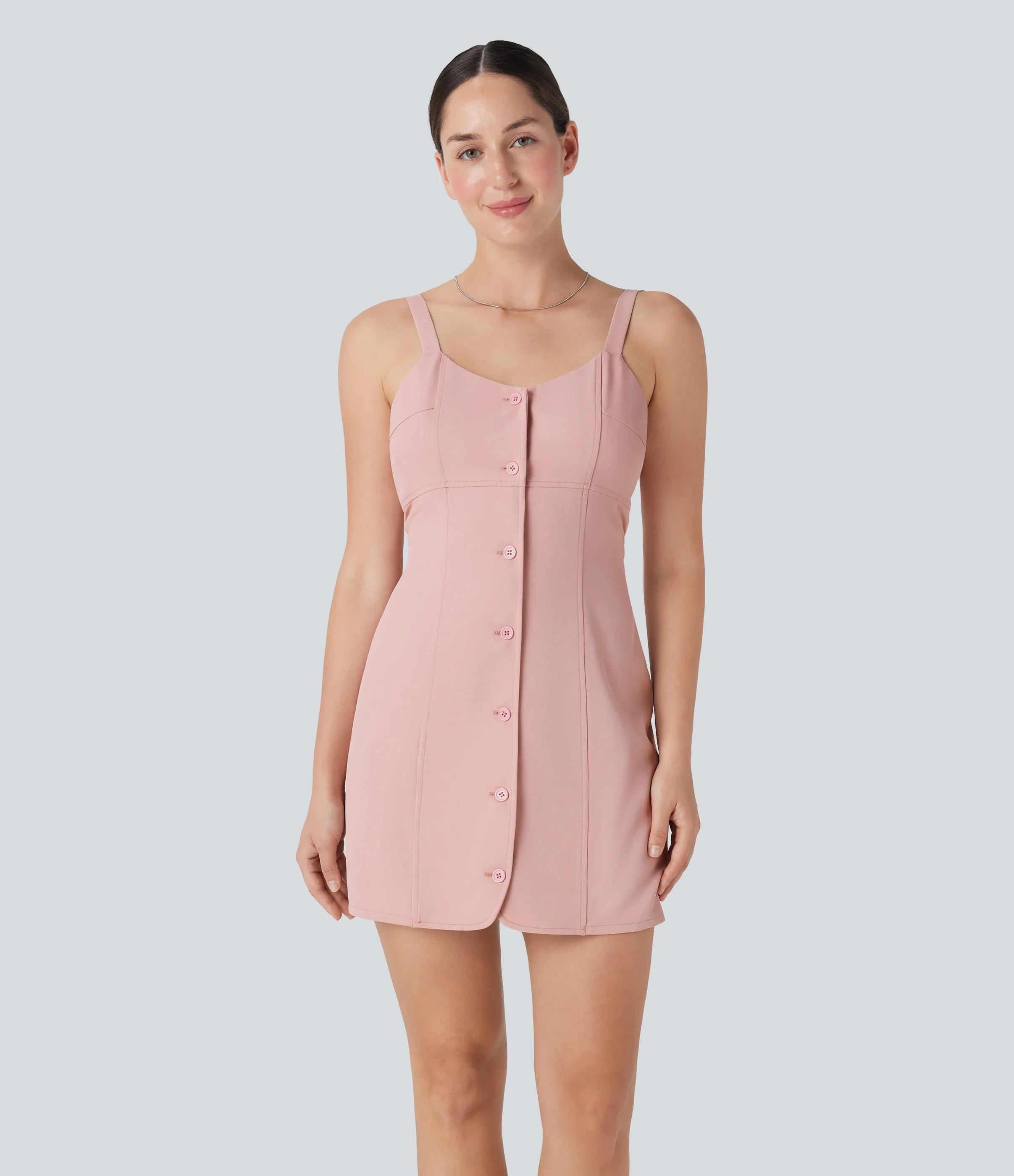 Halara Minivestido casual con botones en la espalda - Peachskin - L sold by Halara