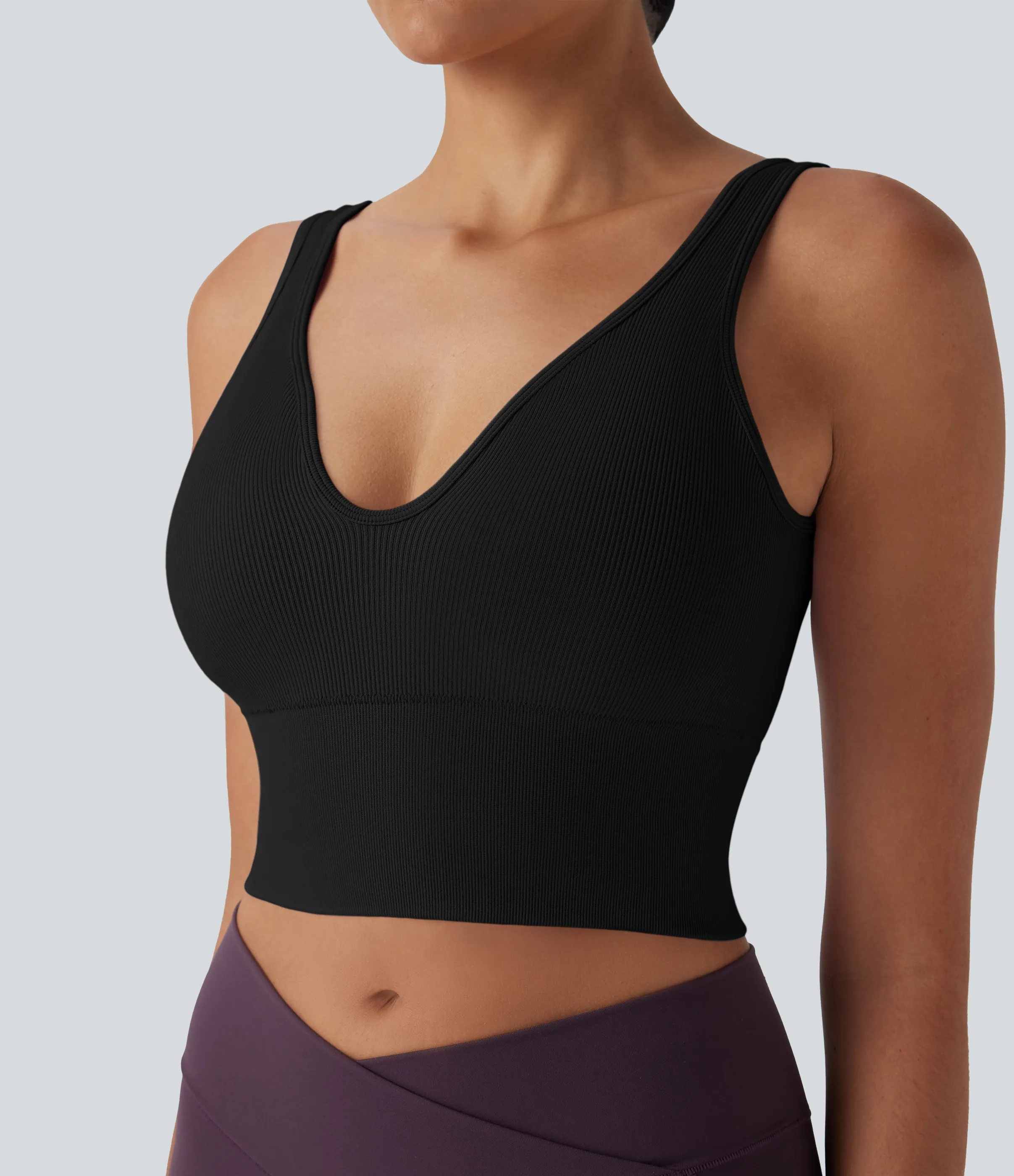 Halara Top de yoga corto fluido sin costuras y con espalda abierta - Black - M sold by Halara product image thumbnail 5
