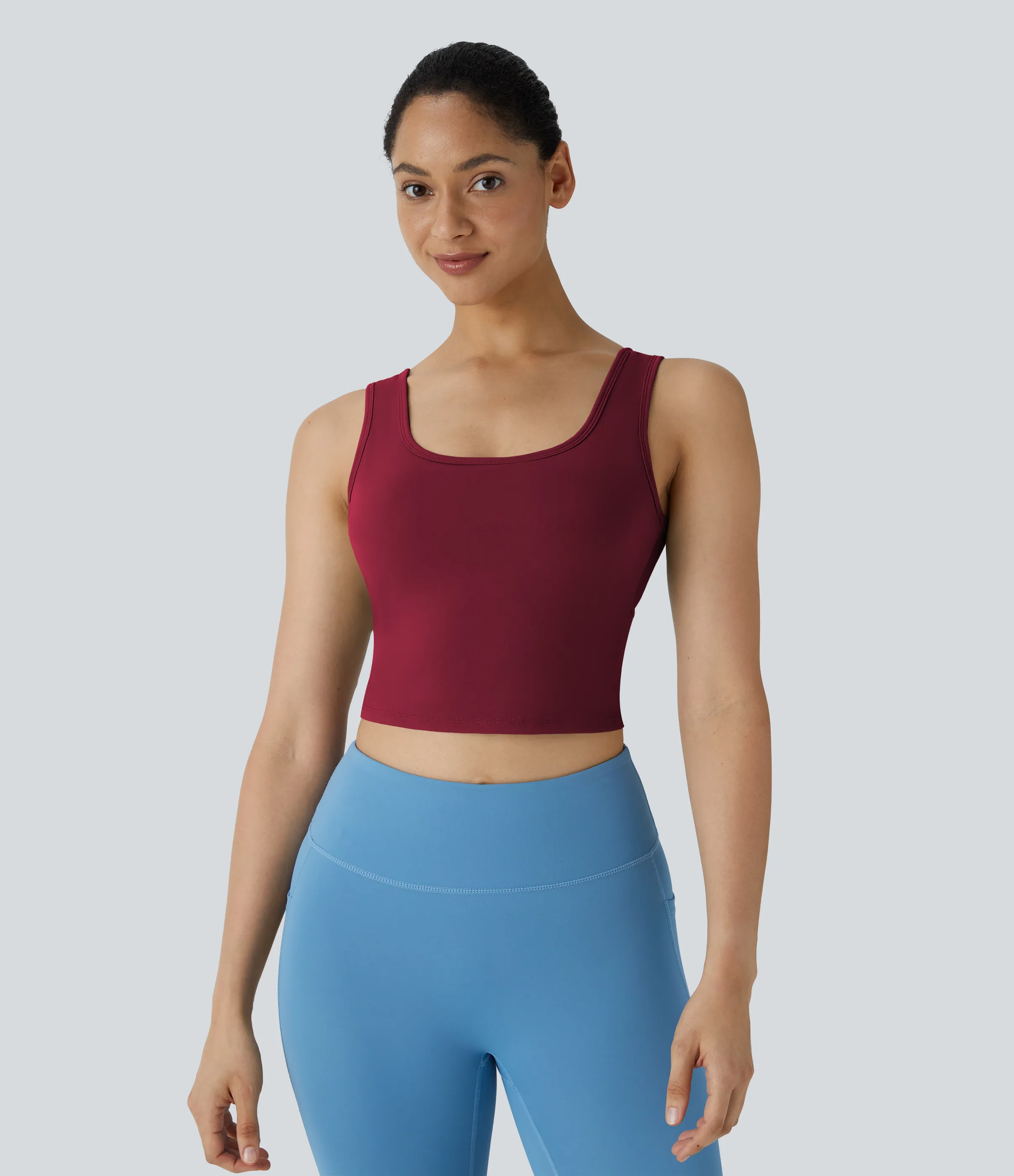 Halara Top de ballet o baile cruzado con escote en U en copas D-F - Deep Wine - XS sold by Halara product image thumbnail 5