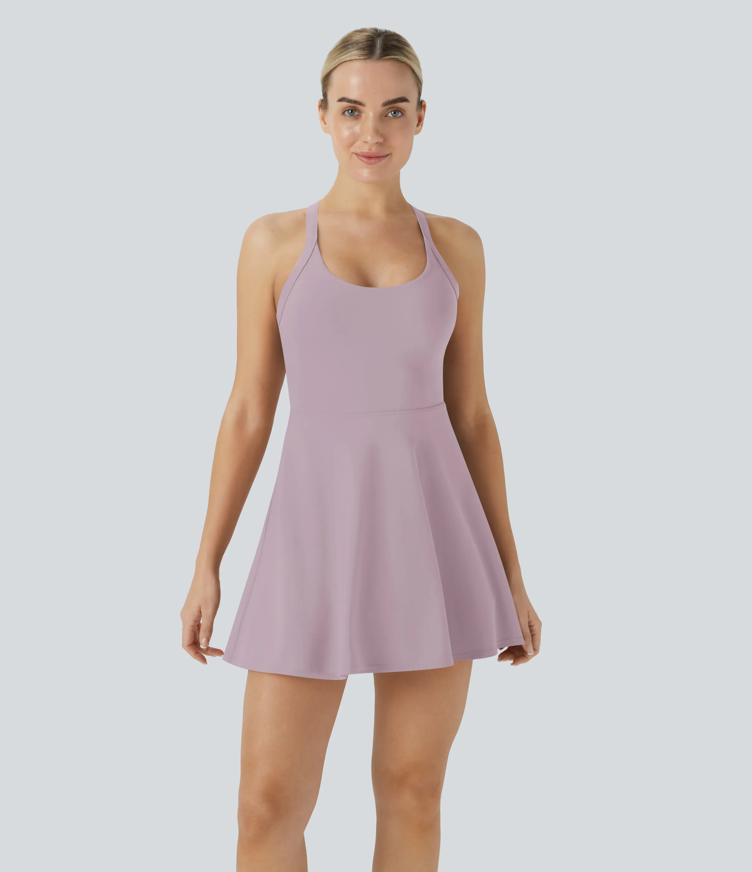Halara Vestido Softlyzero™ Airy deportivo activo baile tacto fresco sin espalda retorcido - Edición Easy Peezy - Pink Purple - XL sold by Halara product image thumbnail 4