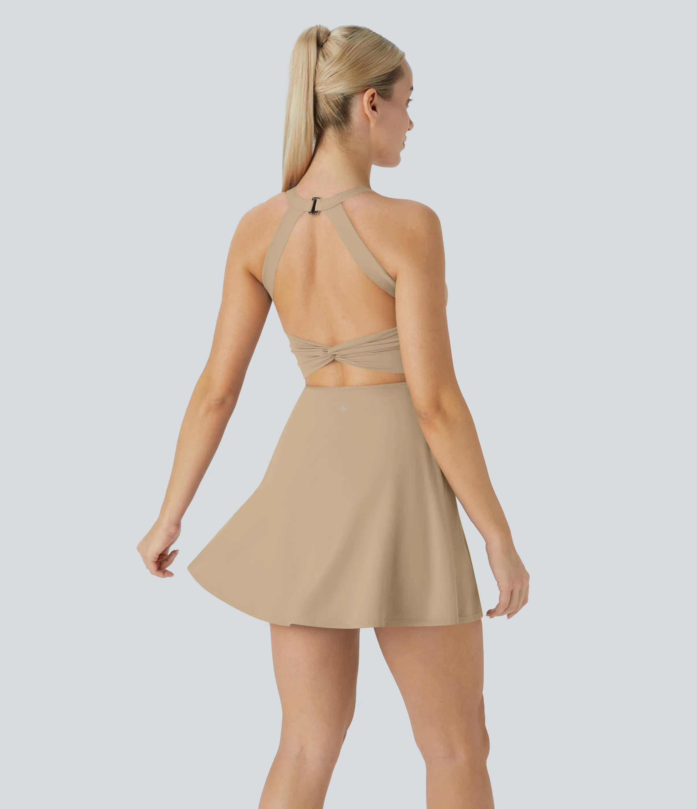 Halara Vestido Softlyzero™ Airy deportivo activo baile tacto fresco sin espalda retorcido - Edición Easy Peezy - Curds & Whey - XL sold by Halara product image thumbnail 3