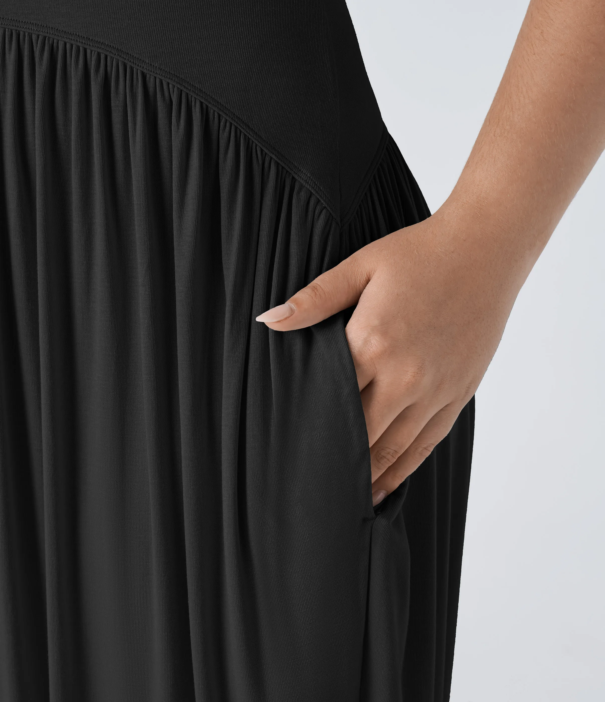 Halara Mono talla grande bolsillo lateral plisado sin espalda tubo acanalado - Black - 3X sold by Halara product image thumbnail 5