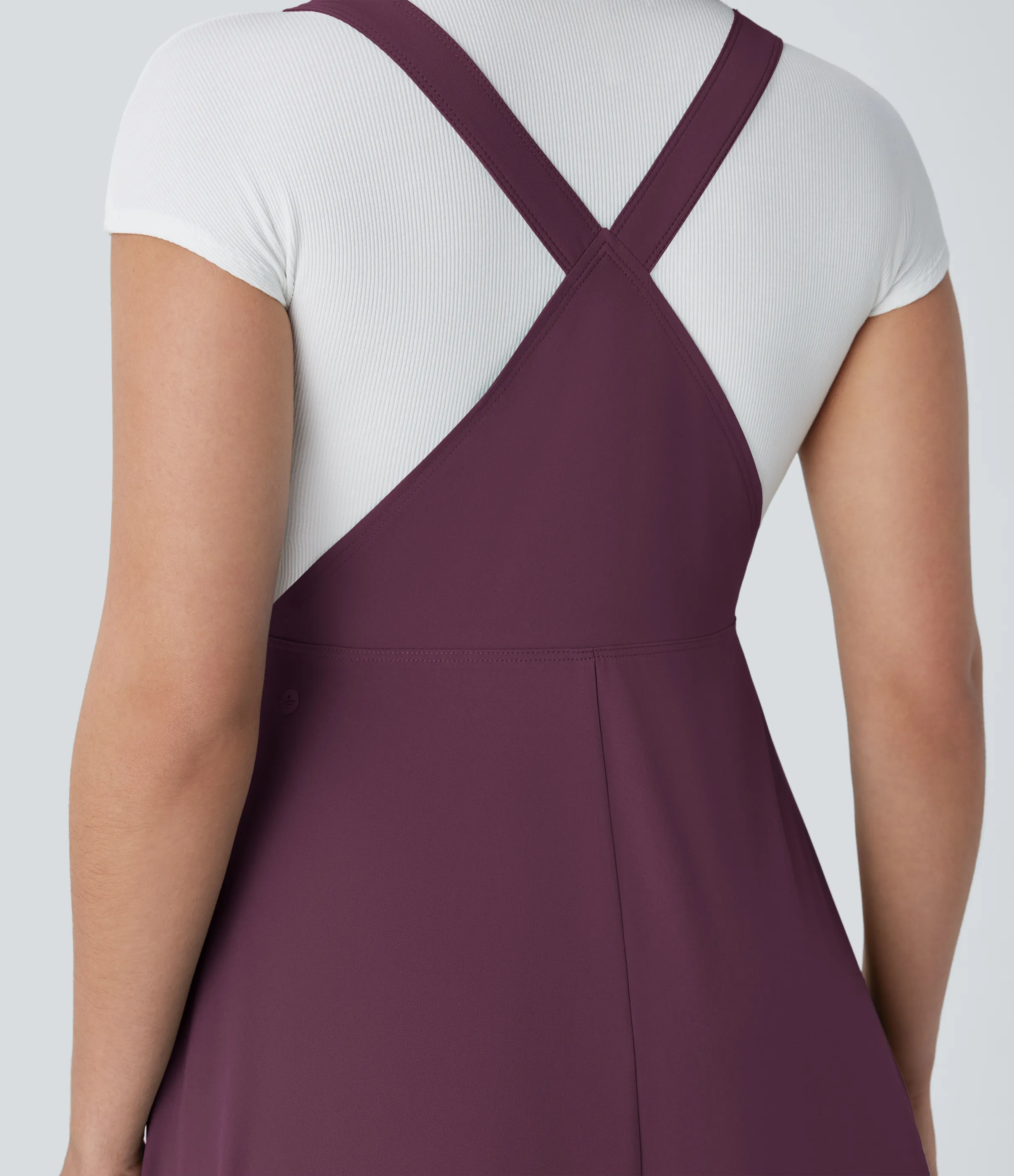 Halara Vestido midi Breezeful™ fluido secado rápido múltiple bolsillo botón correa ajustable - Amaranth - XS sold by Halara product image thumbnail 5