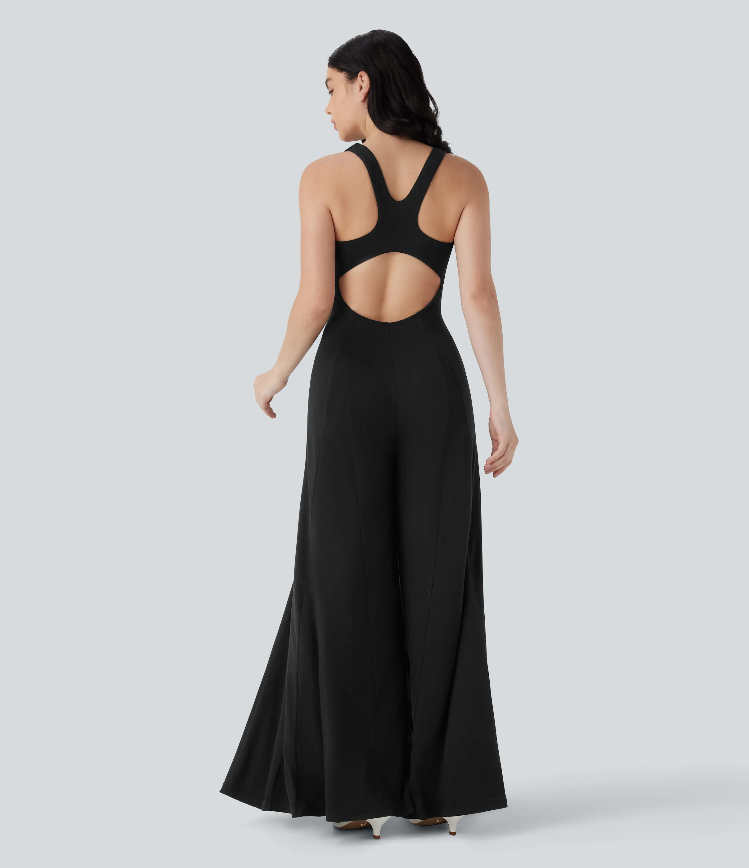 Halara Mono fluido ancho sin mangas y espalda descubierta con cortes - Black - XL(regular) sold by Halara product image thumbnail 3