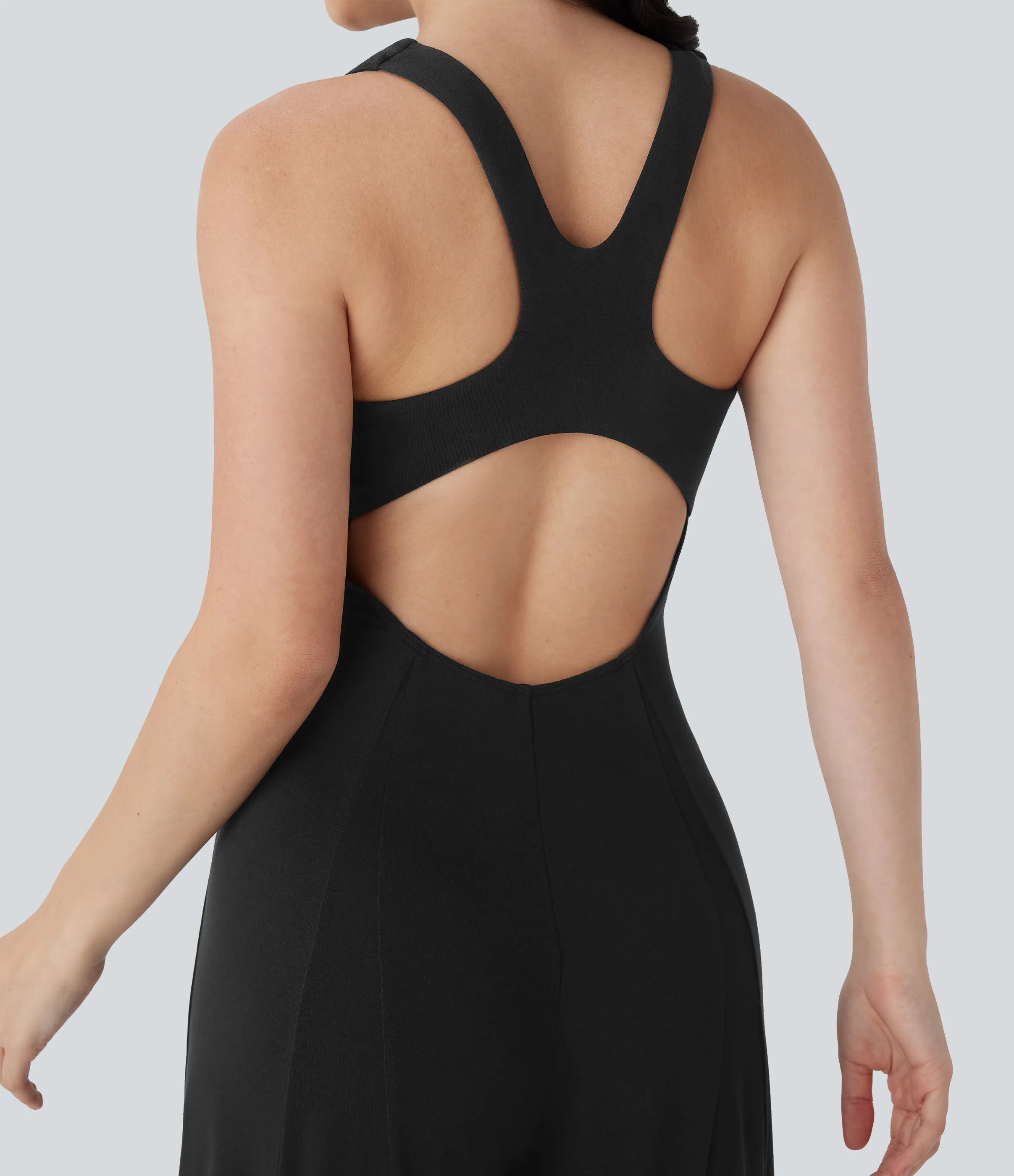 Halara Mono fluido ancho sin mangas y espalda descubierta con cortes - Black - XL(regular) sold by Halara product image thumbnail 5