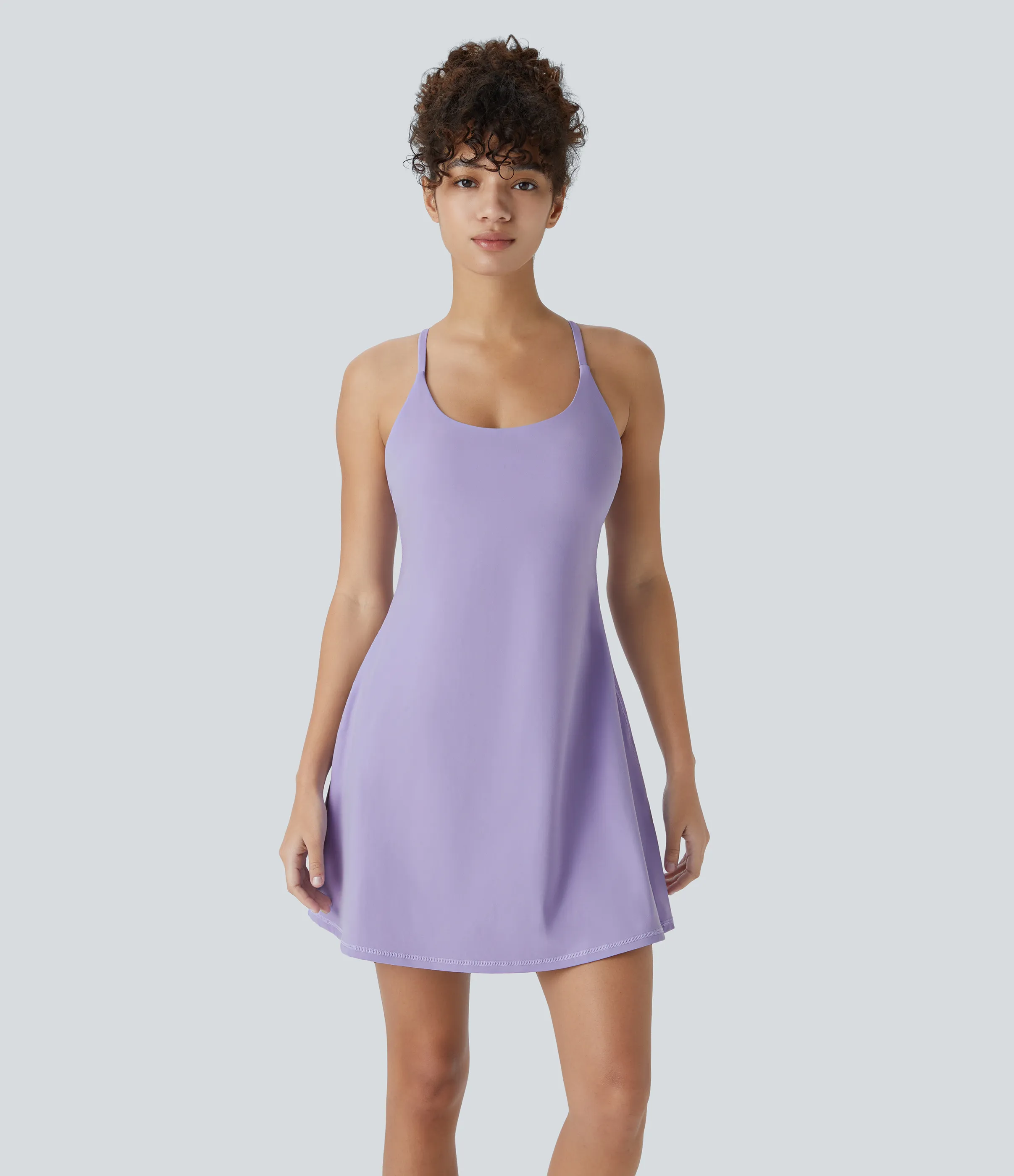 Halara Vestido deportivo SoftlyZero™ Plush afelpado sin espalda en copas D-F - Lavender - L sold by Halara product image thumbnail 2
