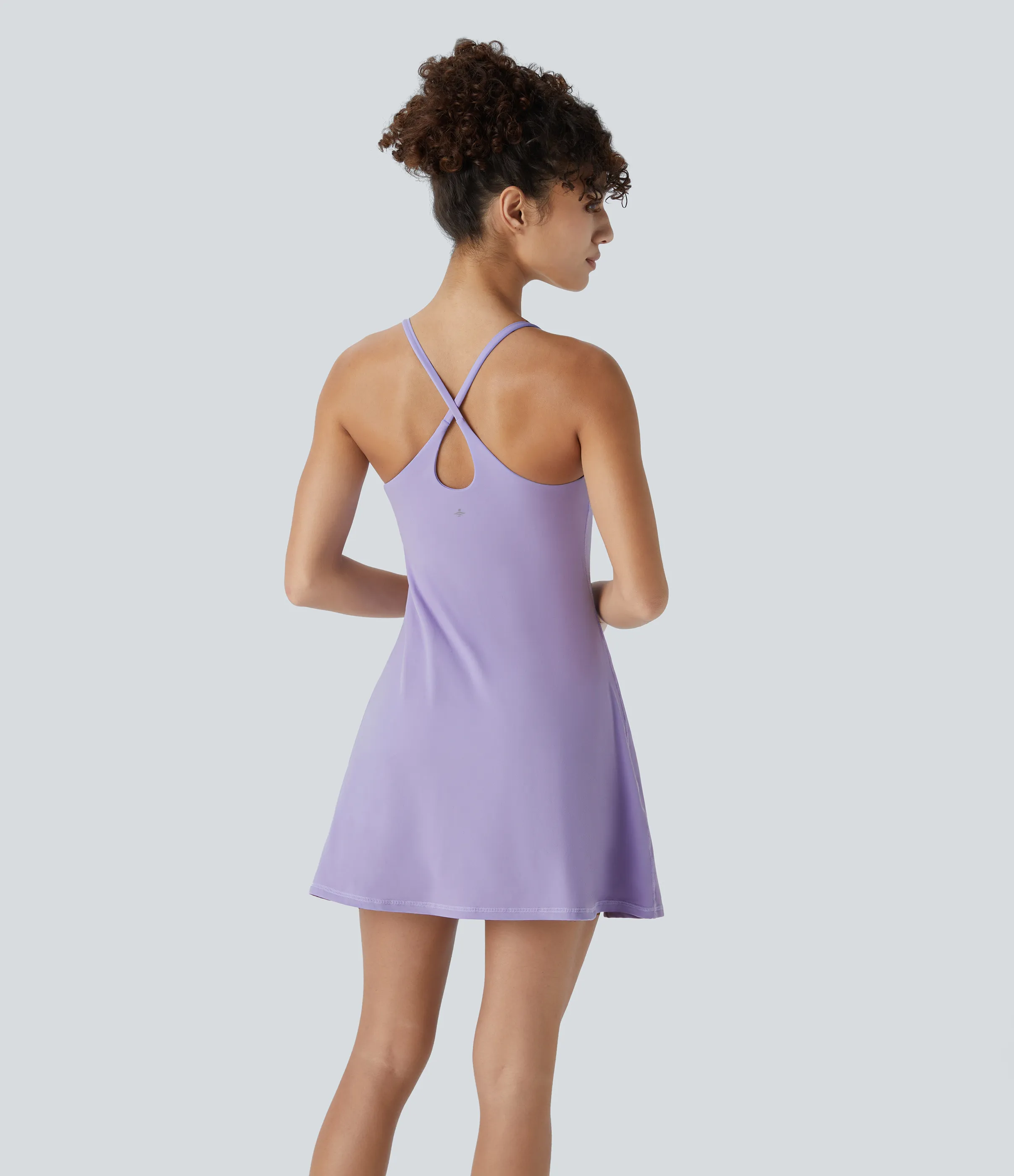 Halara Vestido deportivo SoftlyZero™ Plush afelpado sin espalda en copas D-F - Lavender - L sold by Halara product image thumbnail 3