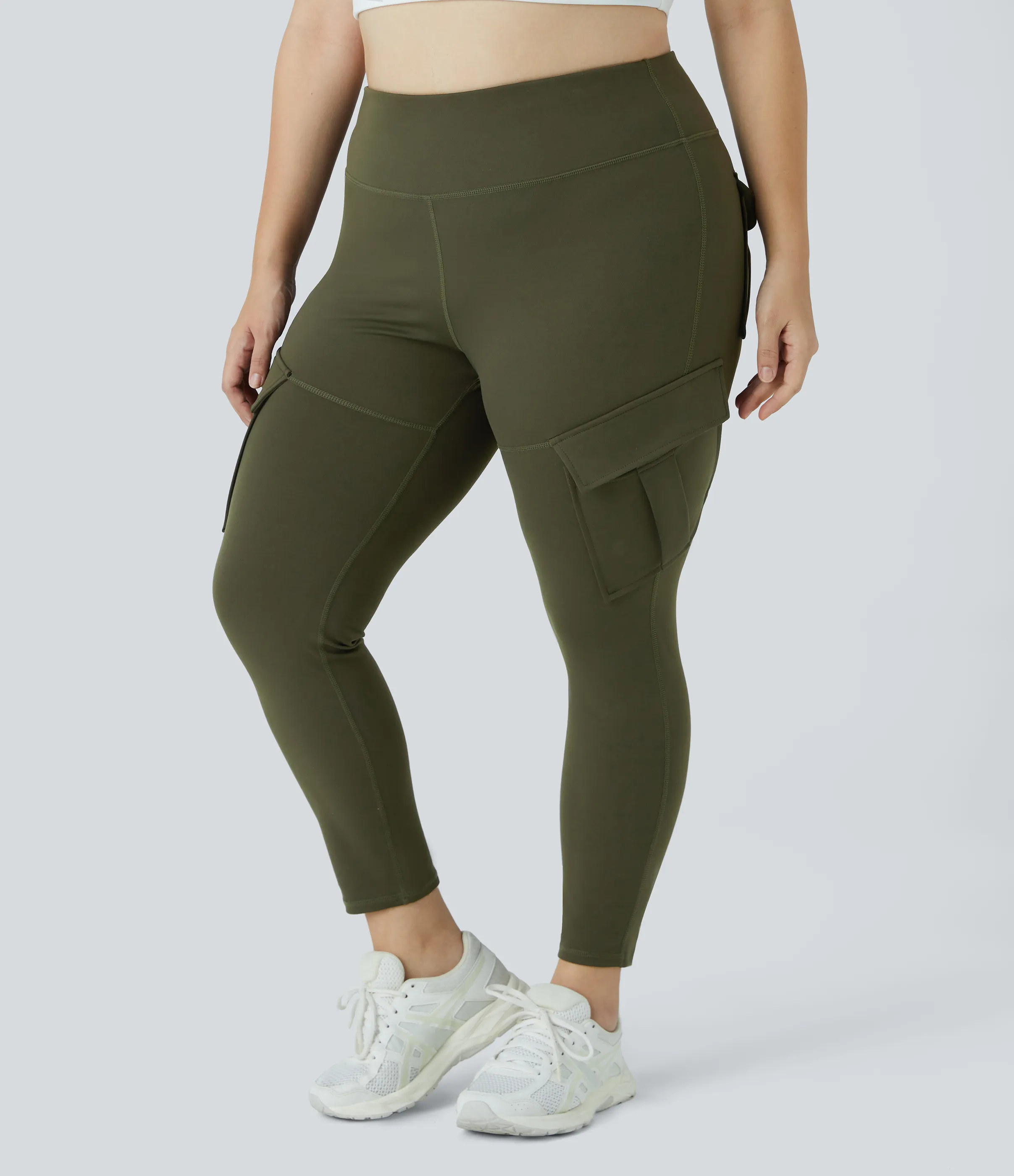 Halara Leggings yoga ajustado bolsillo cargo tiro alto talla grande 7/8 - Forest Night - 1X sold by Halara product image thumbnail 4
