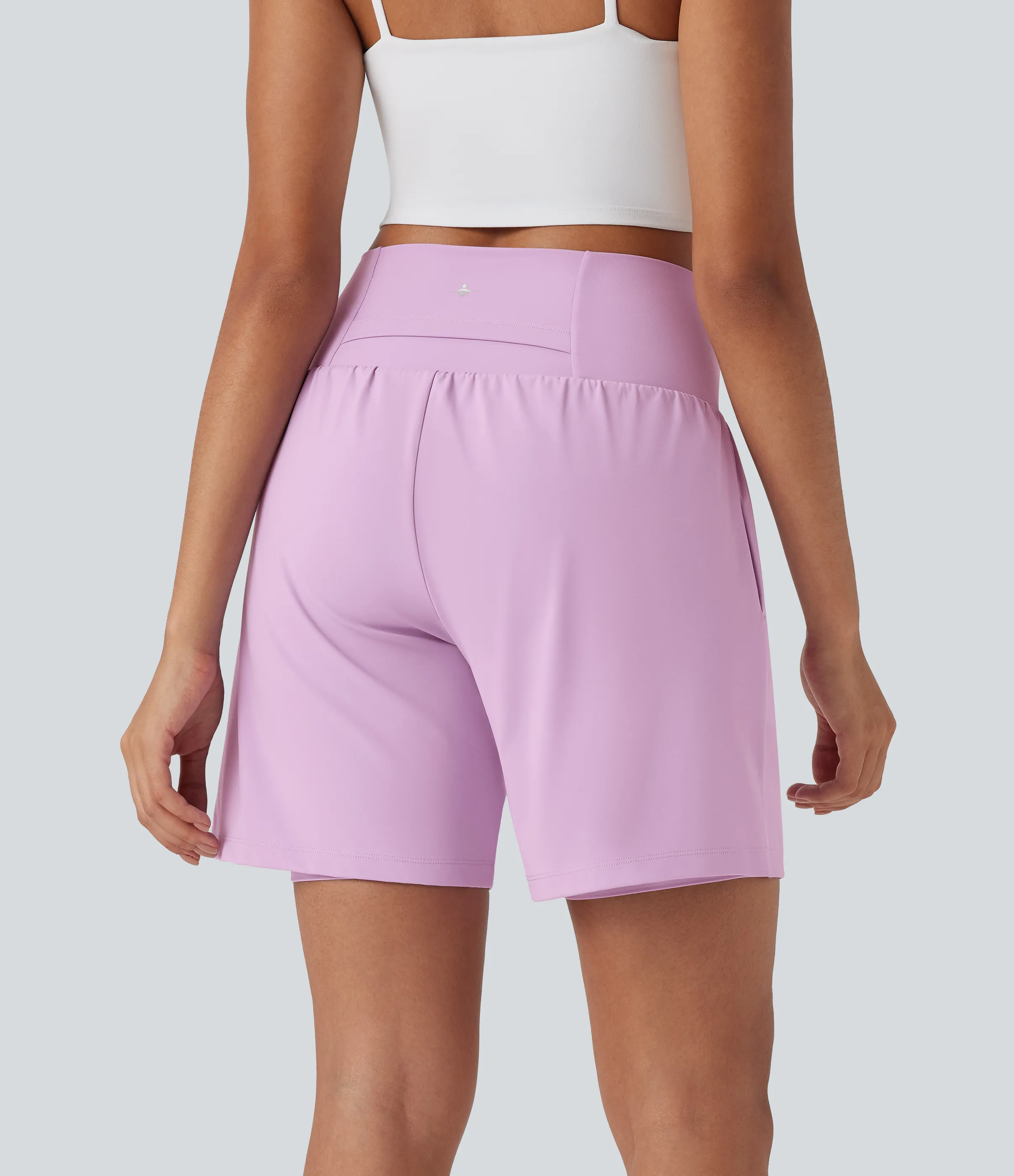 Halara Pantalones cortos de yoga Softlyzero™ Airy 2 en 1 de 17.5cm de tiro alto con tacto fresco y bolsillos - Orchid Bouquet - XS sold by Halara product image thumbnail 3