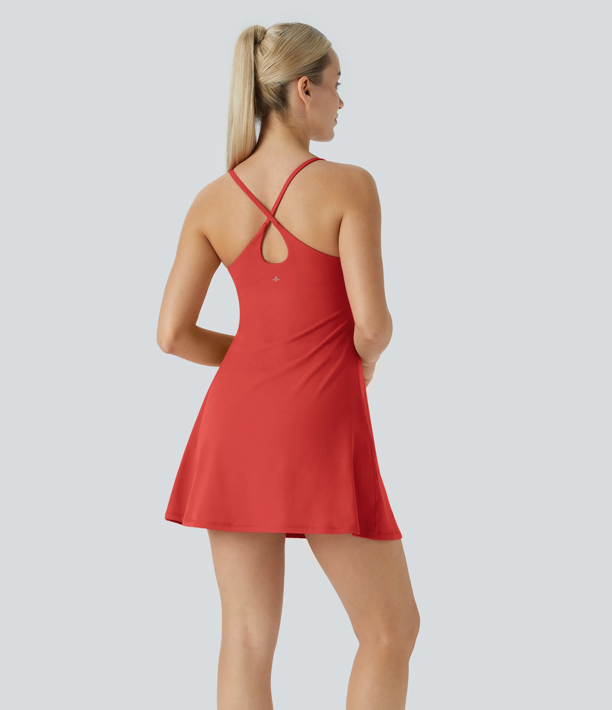 Halara Vestido deportivo SoftlyZero™ Plush afelpado sin espalda en copas D-F - Poinsettia - XS sold by Halara product image thumbnail 3