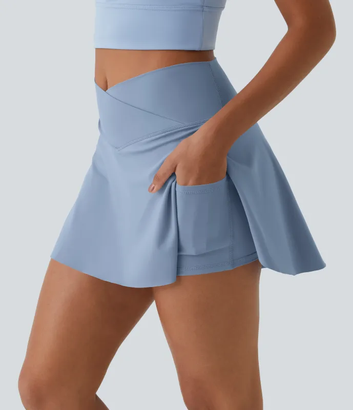 Halara Minifalda tenis Softlyzero™ Airy Crossover 2 en 1 bolsillo lateral tacto fresco tacto suave diario Lucid-UPF 50+ - Endless Sky - L made by Halara