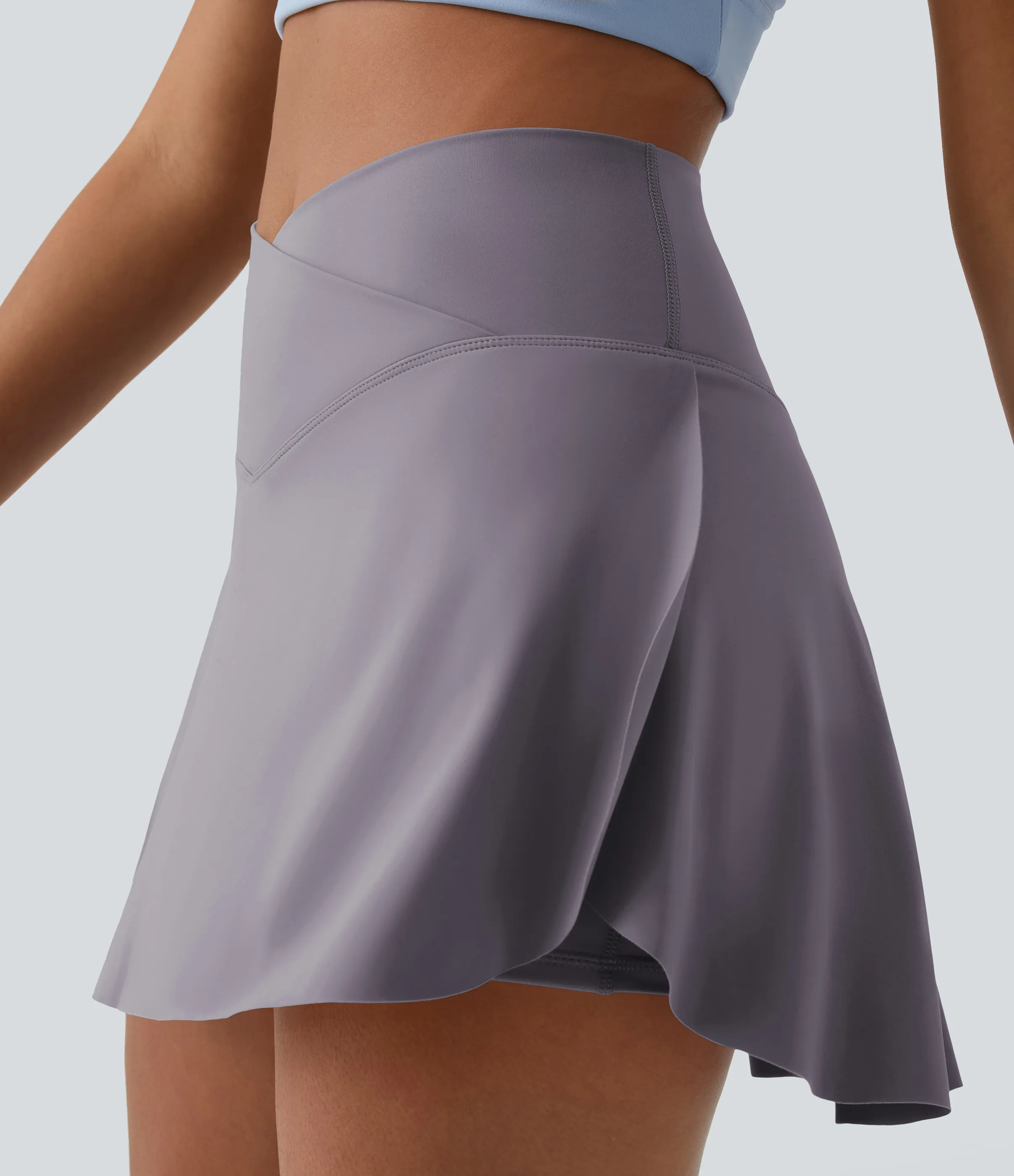 Halara Minifalda tenis Softlyzero™ Airy Crossover 2 en 1 bolsillo lateral tacto fresco tacto suave diario Lucid-UPF 50+ - Minimal Gray - S sold by Halara product image thumbnail 5