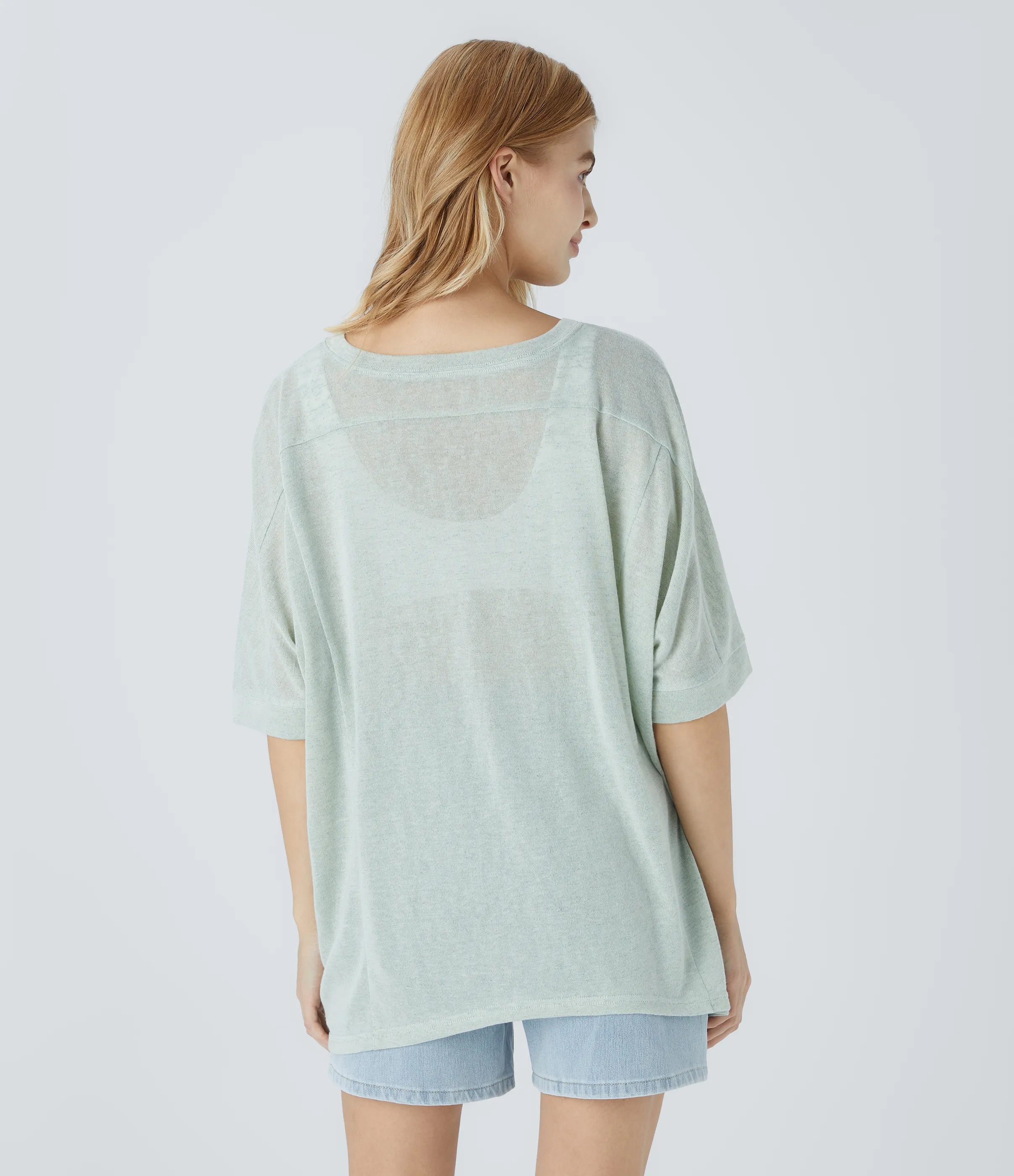 Halara Top extragrande transparente dobladillo dividido asimétrico - Chalk Blue - L sold by Halara product image thumbnail 3