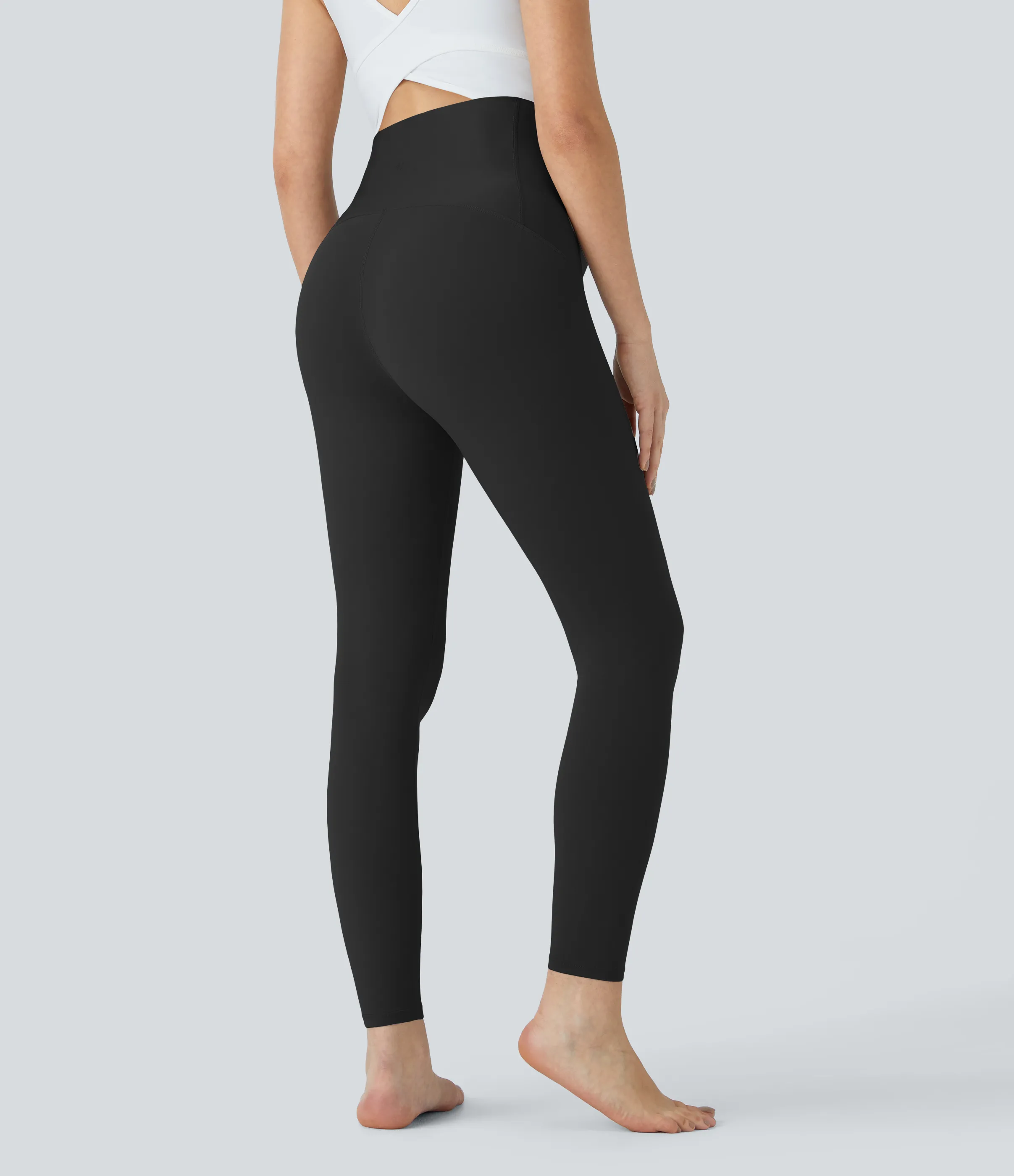 Halara Leggings premamá Softlyzero™ yoga tiro superalto 7/8 pulgada-UPF50+ - Black - L(7/8) sold by Halara product image thumbnail 3