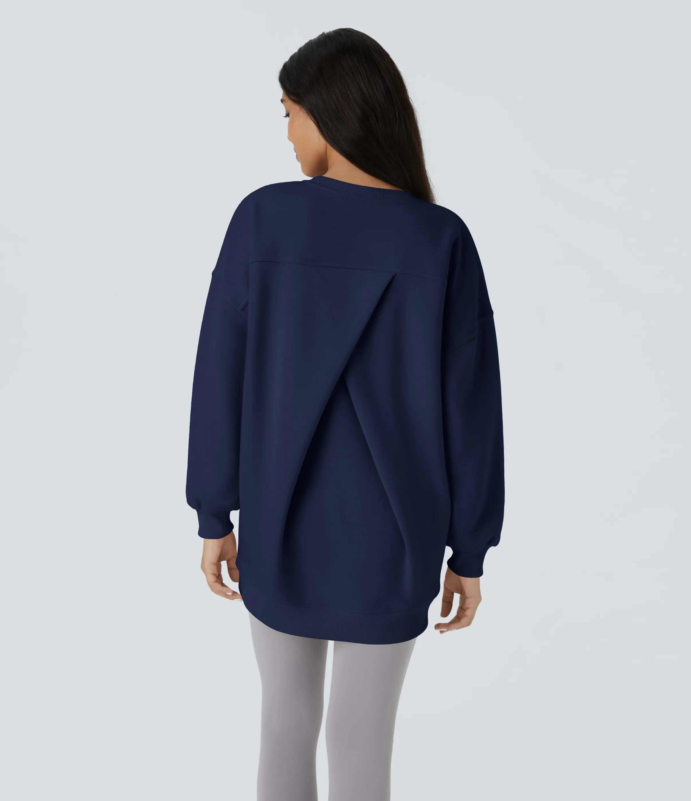 Halara Sudadera polar gran tamaño bolsillo lateral manga larga cuello redondo - Ocean Cavern - L sold by Halara product image thumbnail 2