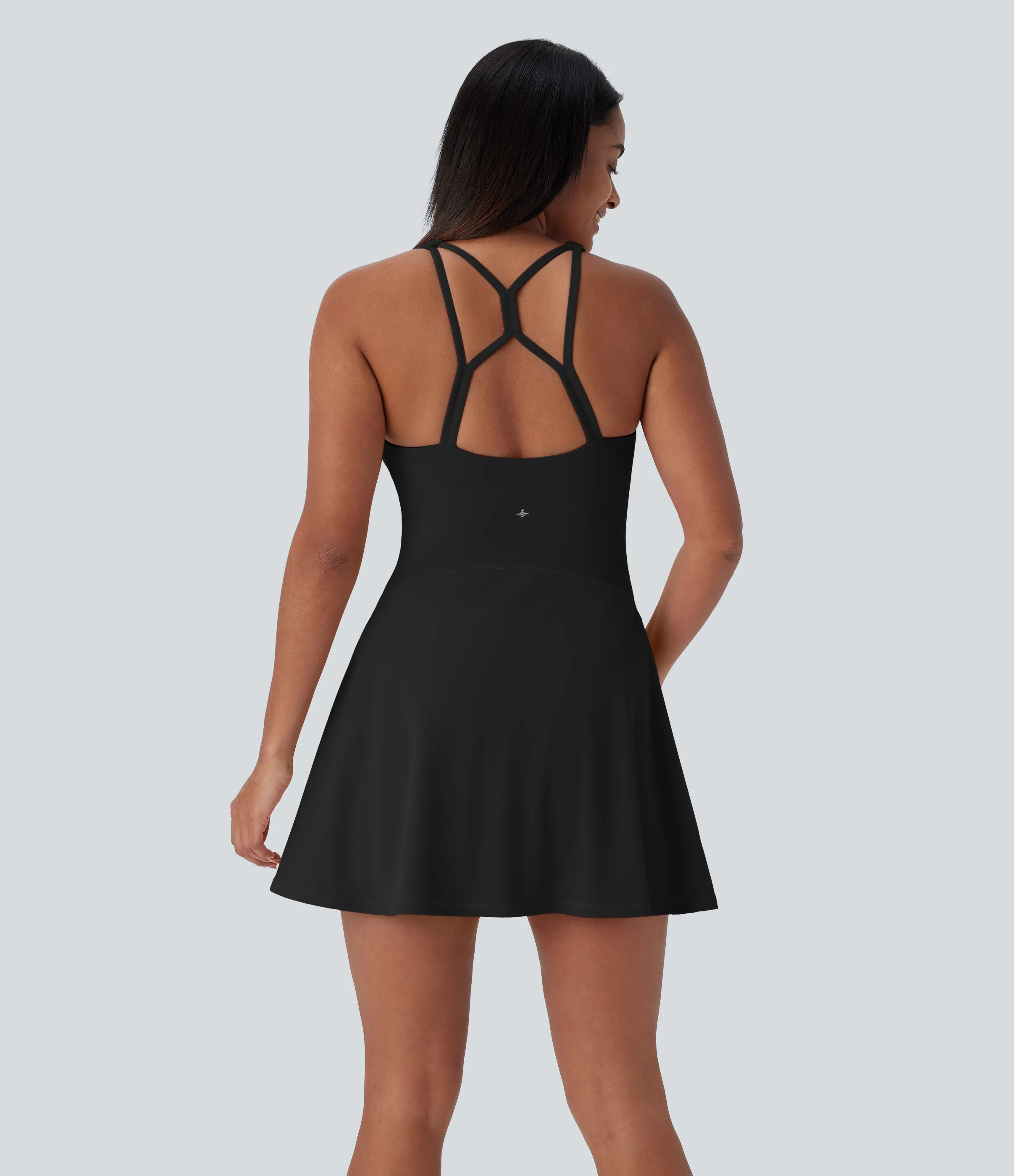 Halara Mini Vestido yoga activo bolsillo lateral sin espalda 2 en 1 - Edición Easy Peezy - UPF50+ - Black - XS sold by Halara product image thumbnail 3