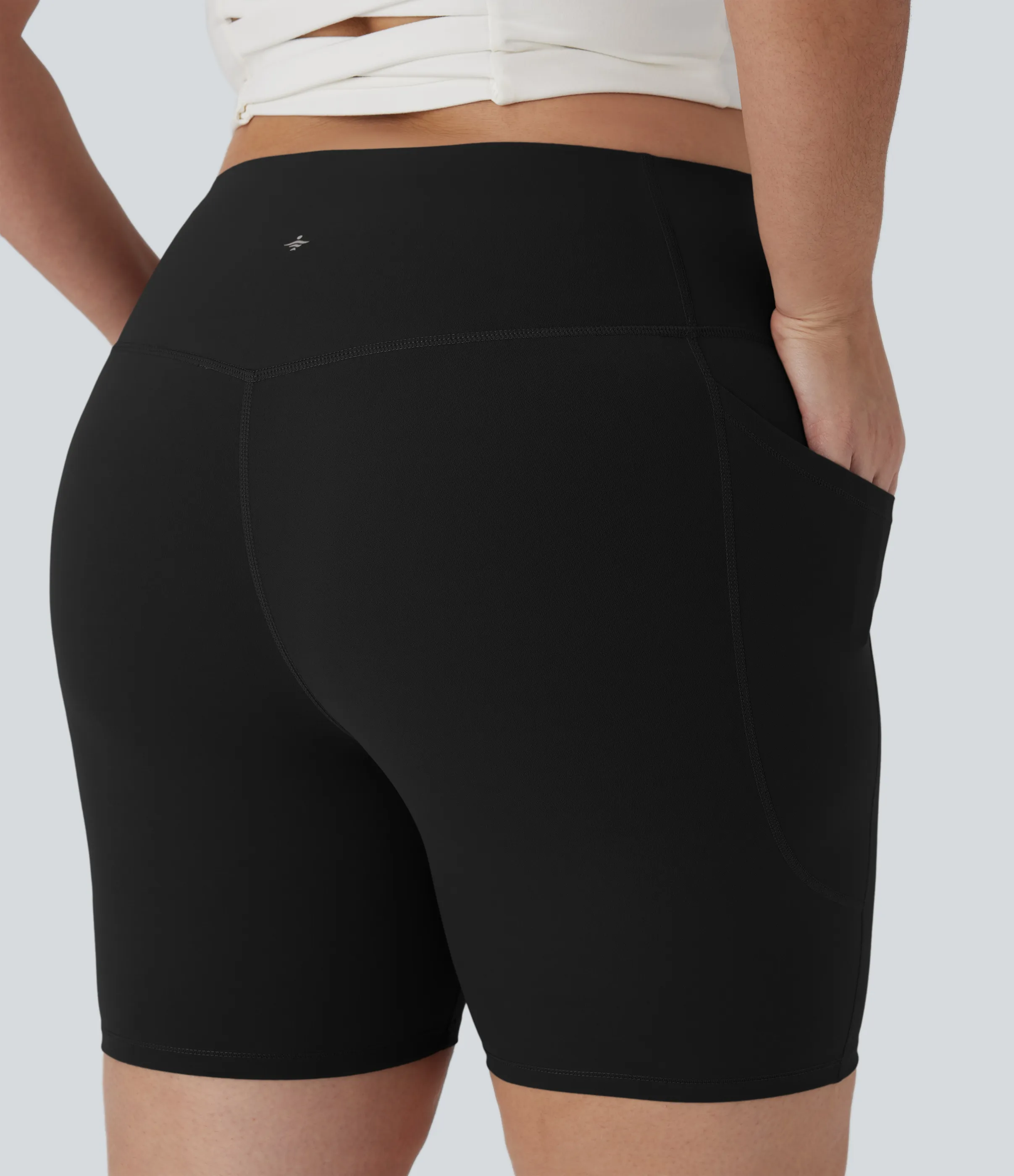 Halara Shorts biker Halara UltraSculpt™ moldeadores de tiro alto con bolsillos laterales para tallas grandes en longitud 17.5cm - Black - 2X sold by Halara product image thumbnail 5