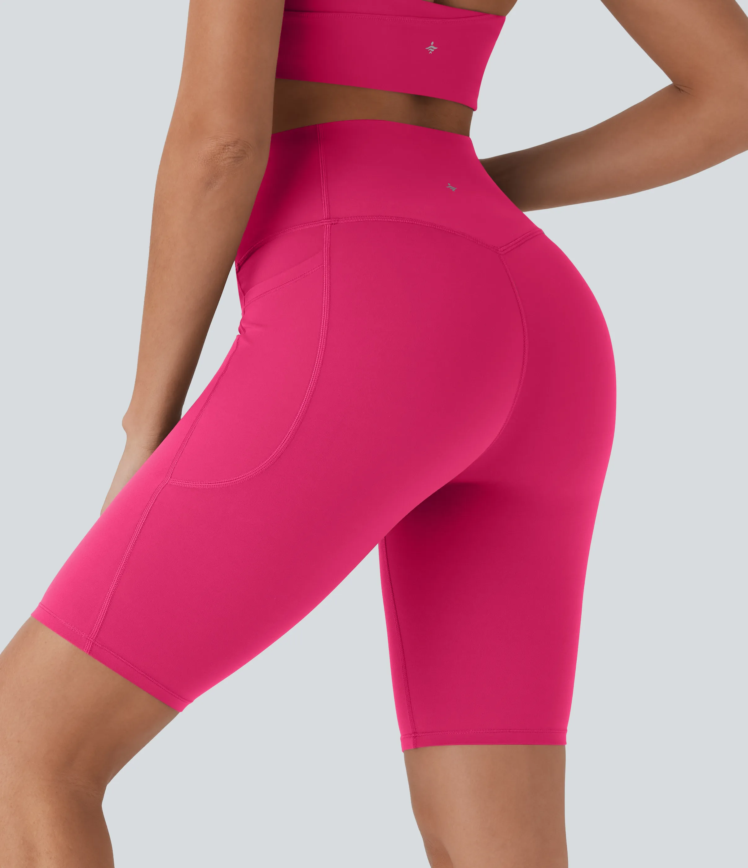 Halara Shorts biker Halara UltraSculpt™ moldeadores tiro alto con reductor de abdomen y bolsillos laterales 22.8cm - Bright Rose - M sold by Halara product image thumbnail 3