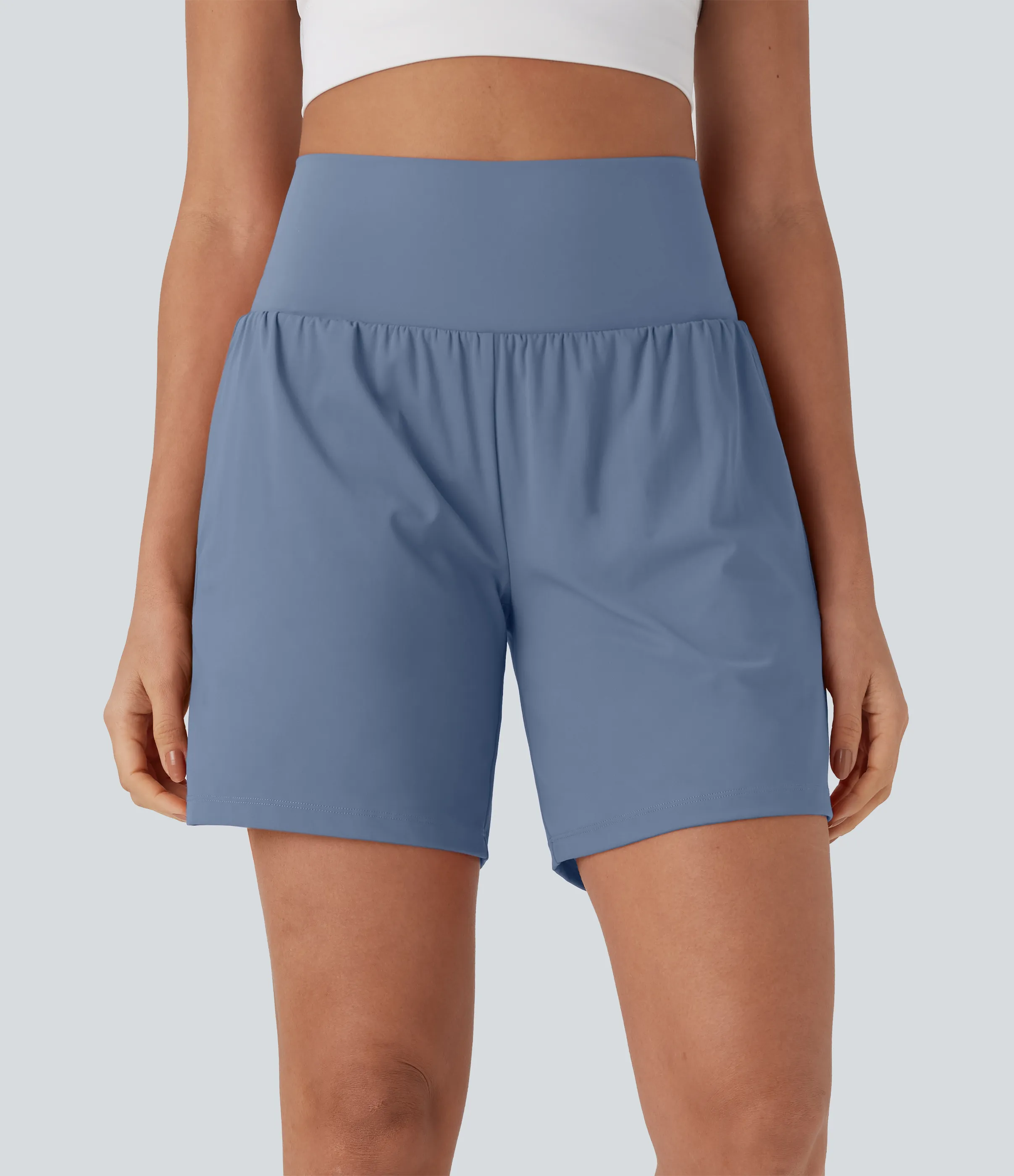 Halara Pantalones cortos de yoga Softlyzero™ Airy 2 en 1 de 17.5cm de tiro alto con tacto fresco y bolsillos - Infinity - XS sold by Halara product image thumbnail 4