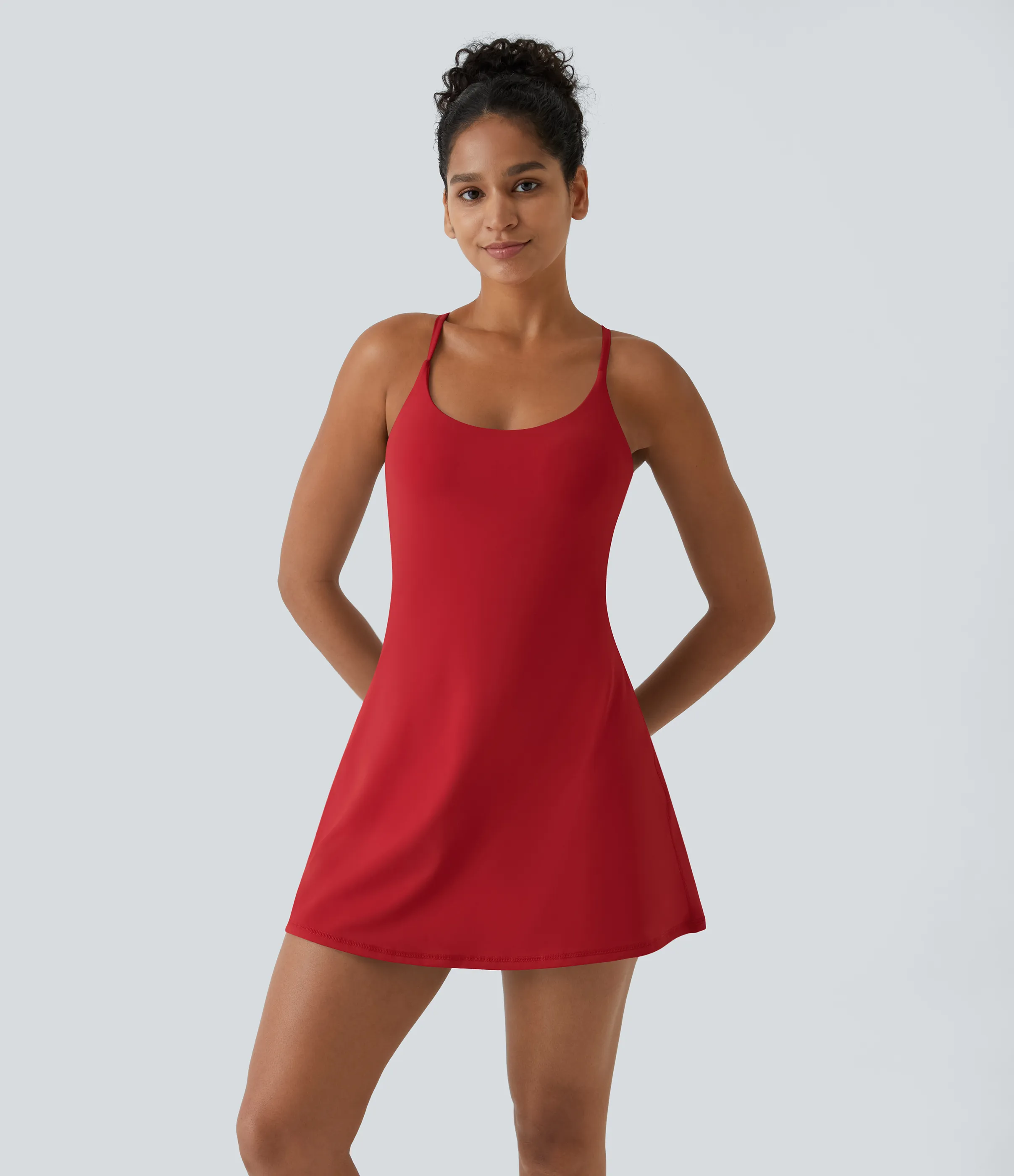 Halara Vestido activo Softlyzero™ Plush sin espalda-Edición Easy Peezy - Mars Red - XL sold by Halara product image thumbnail 4