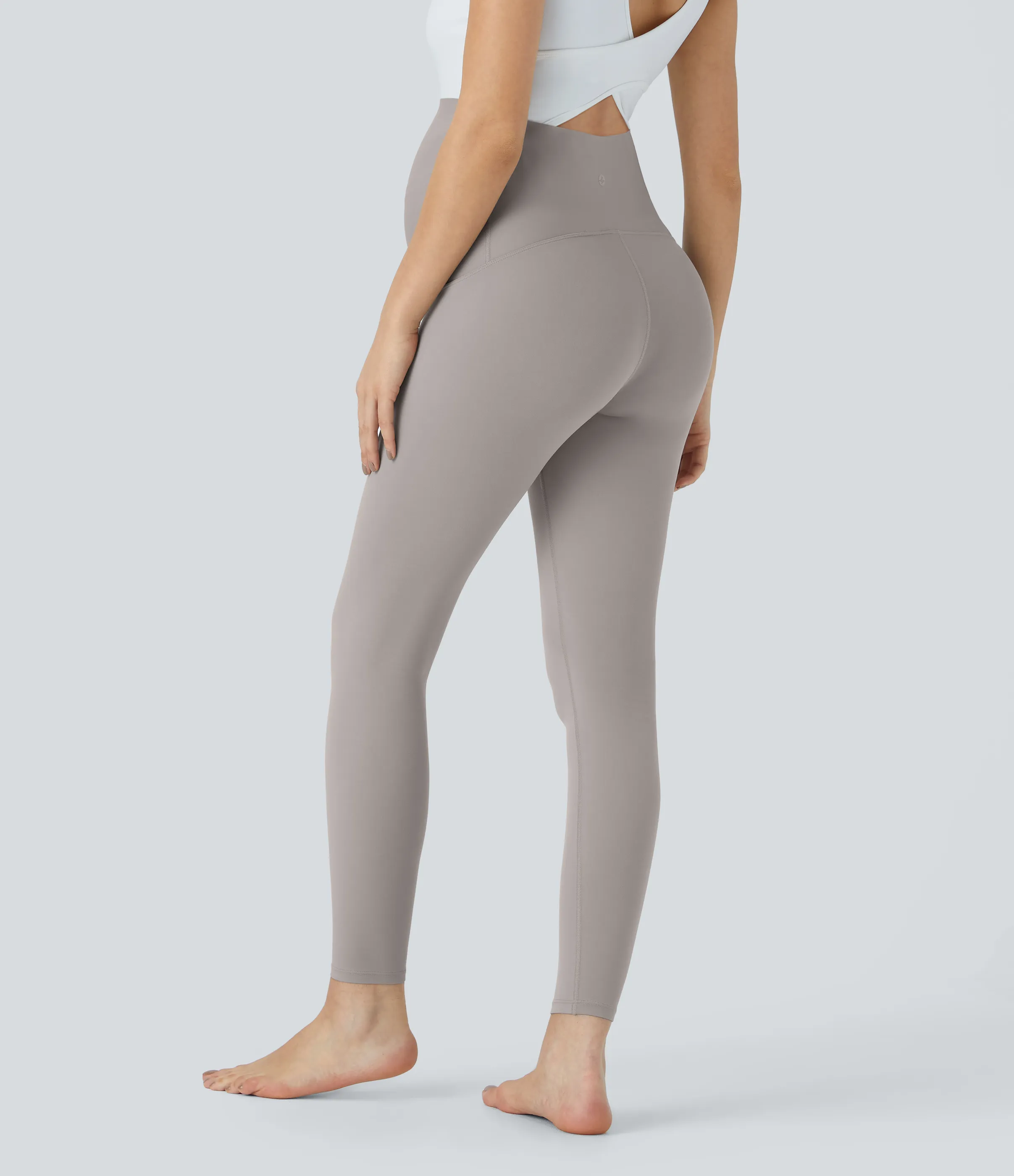 Halara Leggings premamá Softlyzero™ yoga tiro superalto 7/8 pulgada-UPF50+ - Steel Gray - L(7/8) sold by Halara product image thumbnail 3