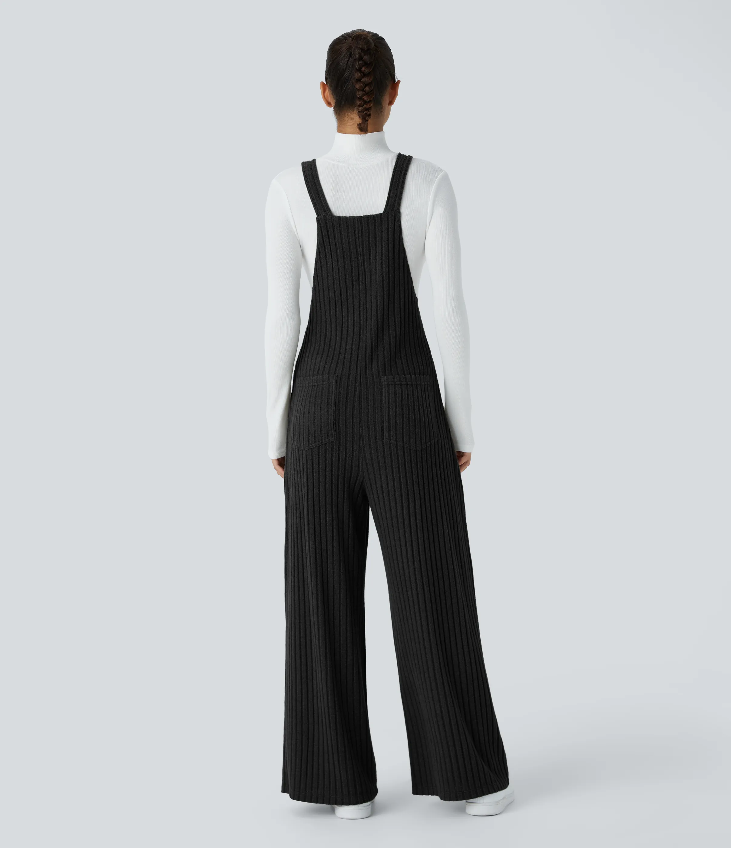 Halara Mono múltiple bolsillo botón tira ajustable acanalado - Black - L(regular) sold by Halara product image thumbnail 3