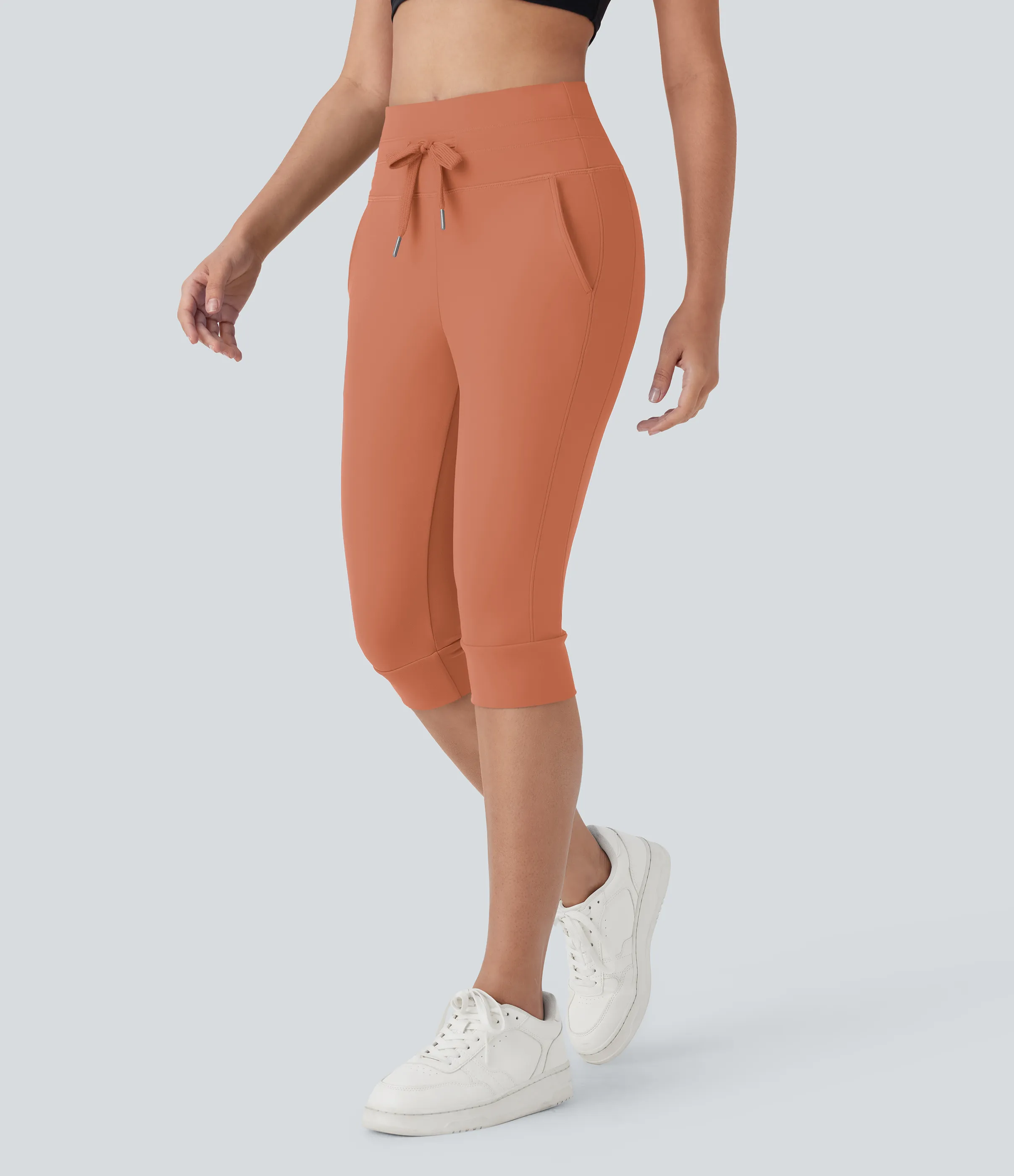 Halara Pantalón Softlyzero™ Plush deportivo yoga pedal bolsillo lateral cordón tiro alto - Sun Baked - L(regular) sold by Halara product image thumbnail 4