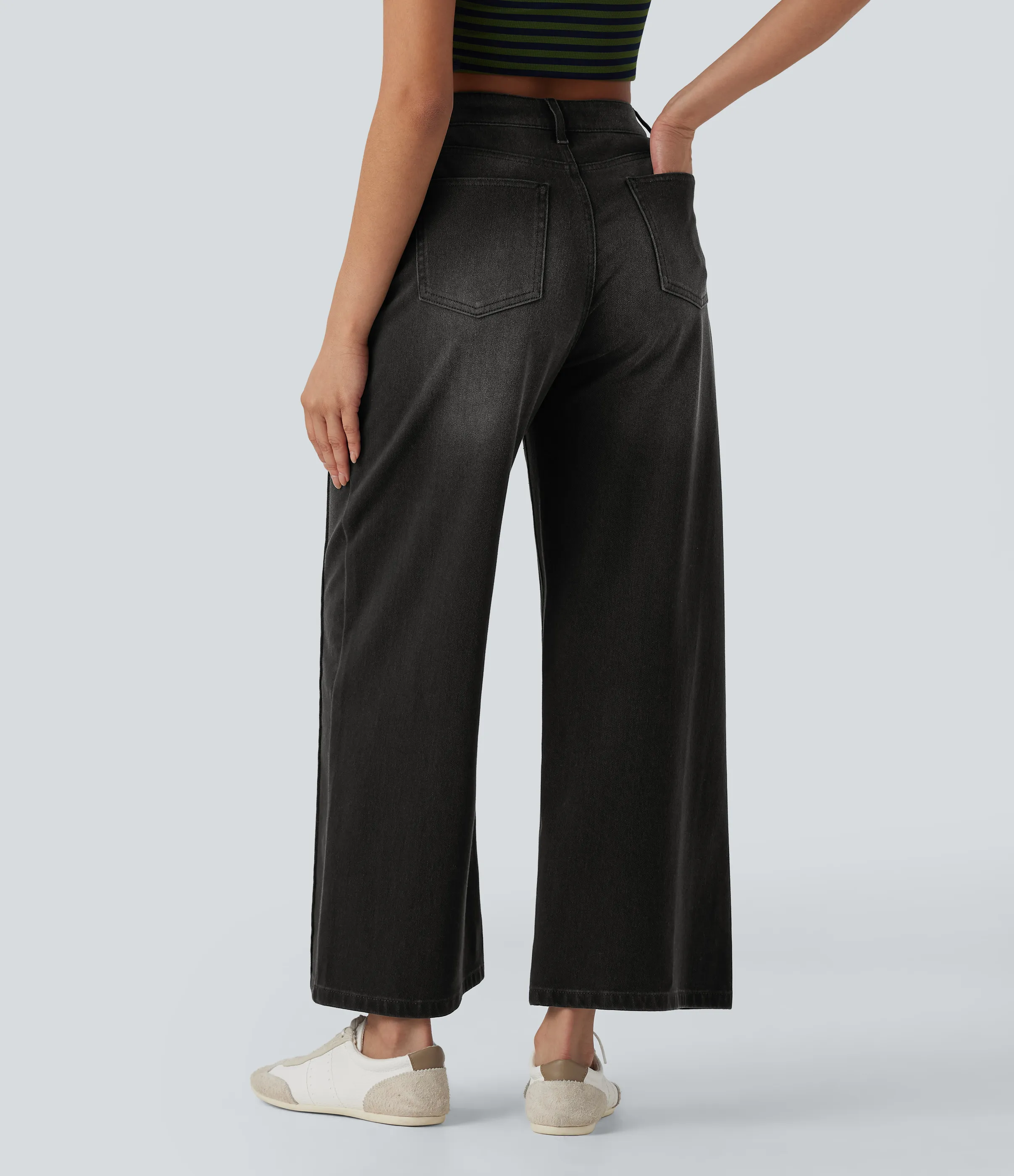 Halara Jeans Halara Flex™ Denim Baggy holgado elástico lavado múltiple bolsillo tiro alto - Phantom Denim - XL(regular) sold by Halara product image thumbnail 3