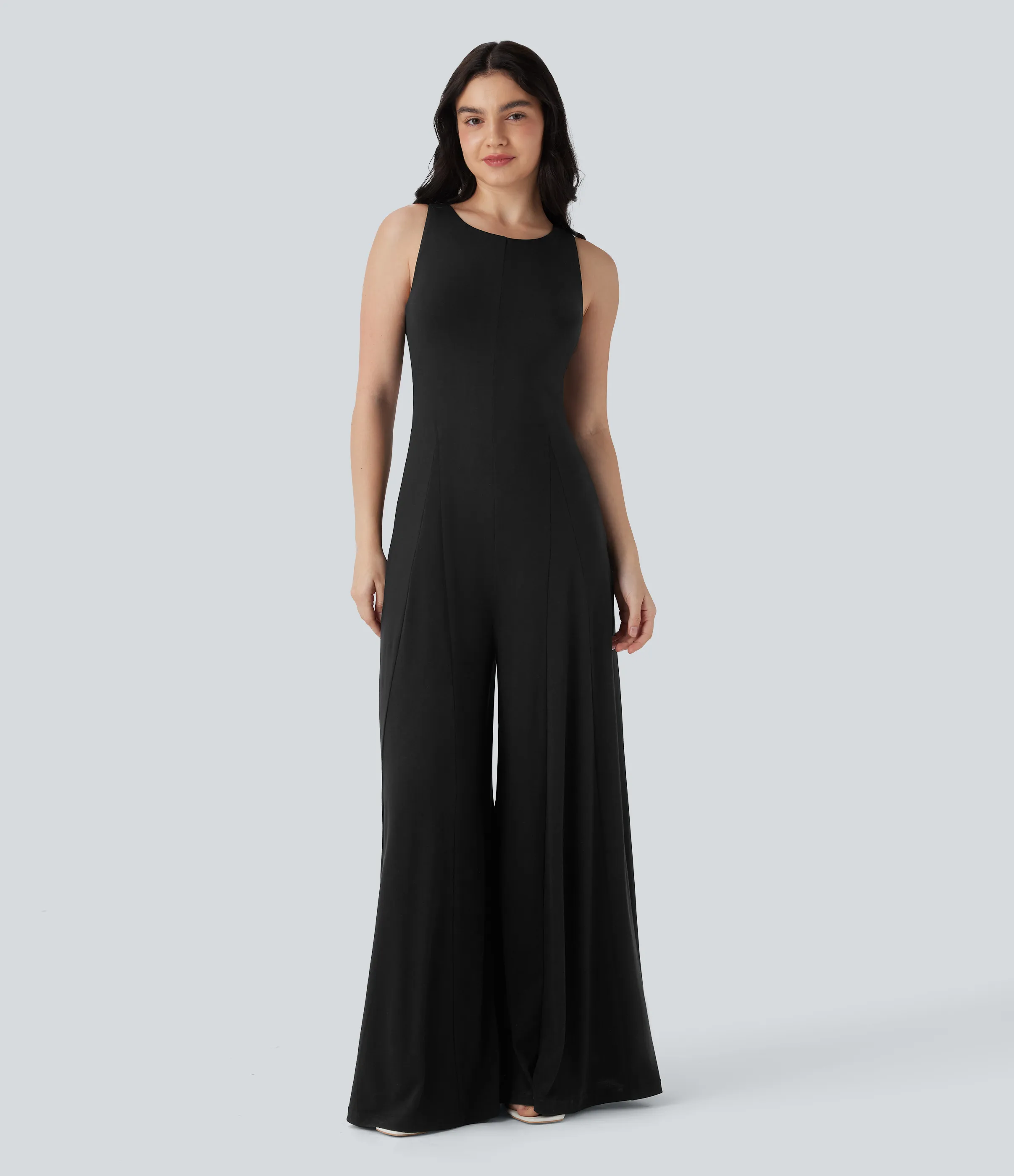 Halara Mono fluido ancho sin mangas y espalda descubierta con cortes - Black - XS(regular) sold by Halara product image thumbnail 4