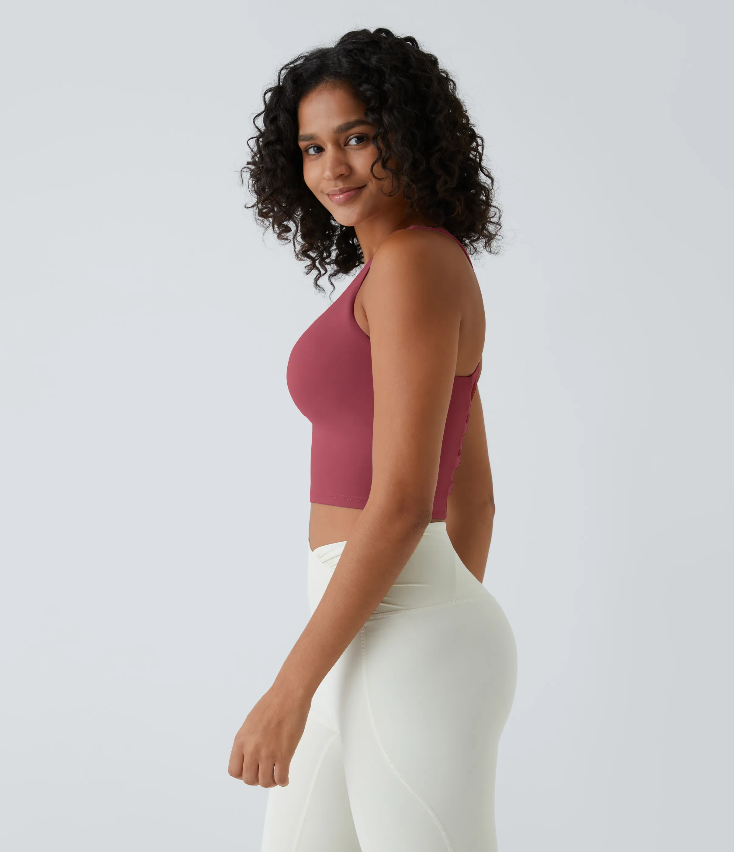 Halara Top corto de yoga en copas D-F - Dry Rose - XS sold by Halara product image thumbnail 4