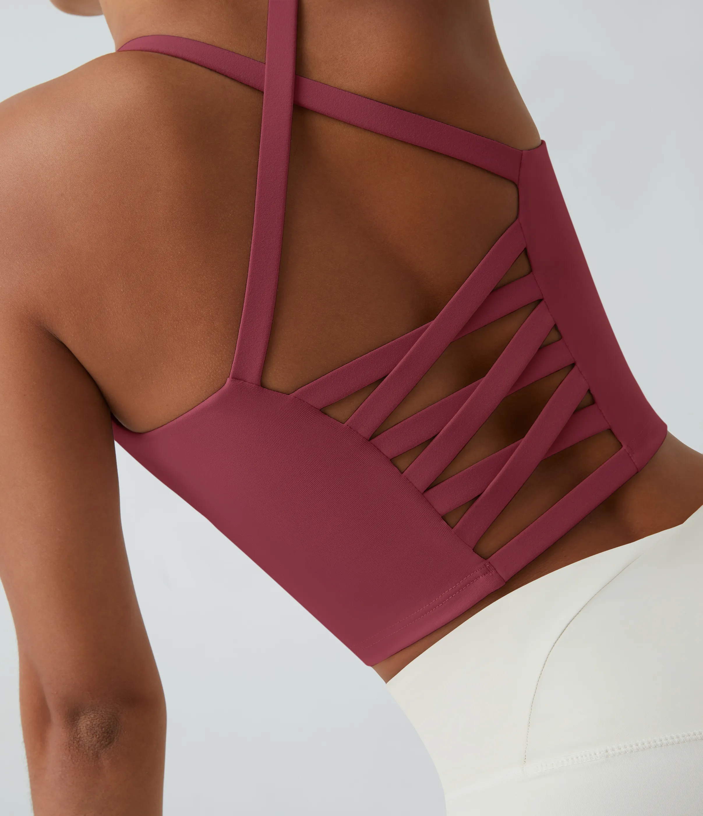 Halara Top corto de yoga en copas D-F - Dry Rose - XS sold by Halara product image thumbnail 5