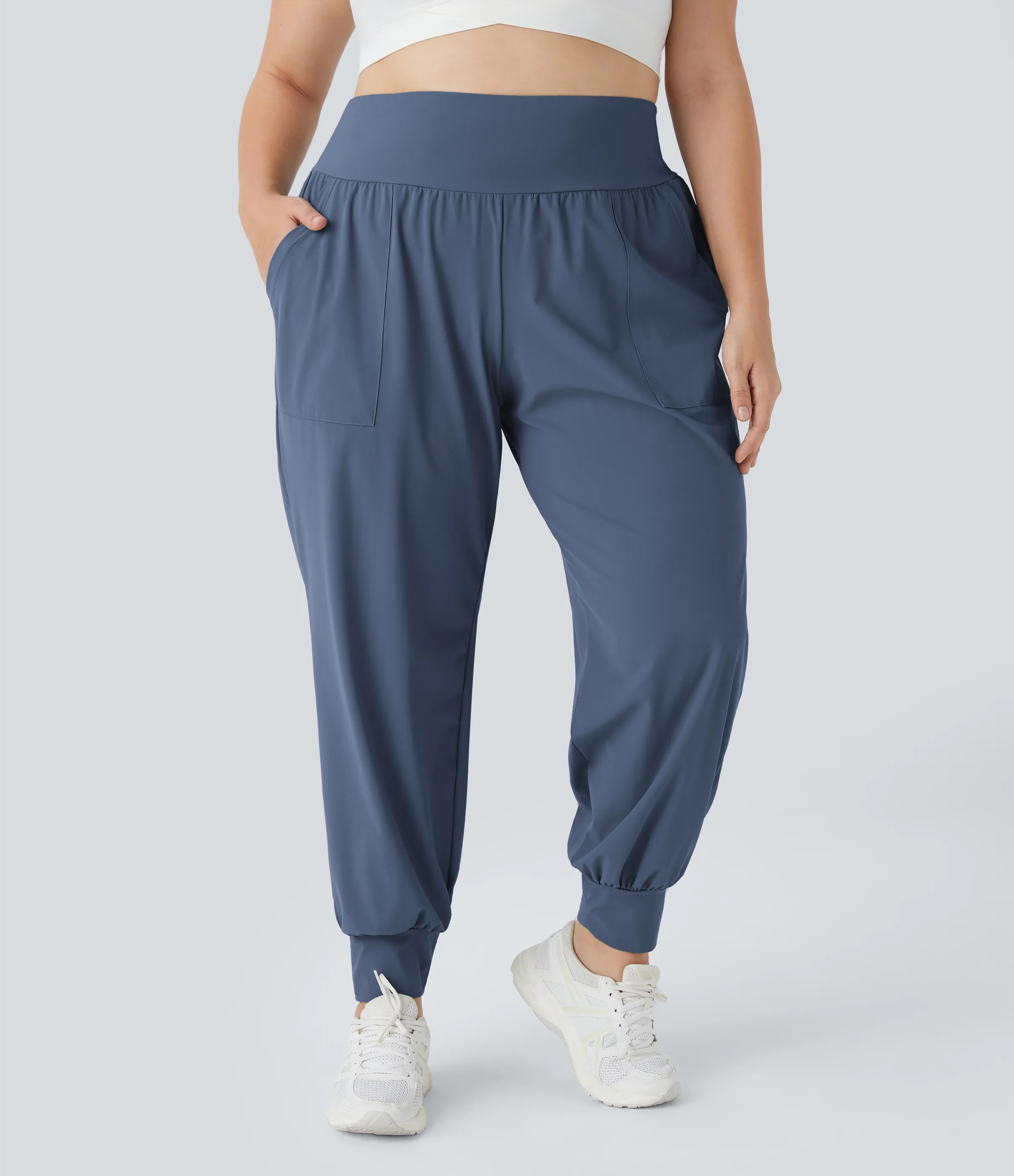 Halara Pantalón yoga tiro alto bolsillo lateral liso talla grande - Nightshadow Blue - 2X(regular) sold by Halara product image thumbnail 3