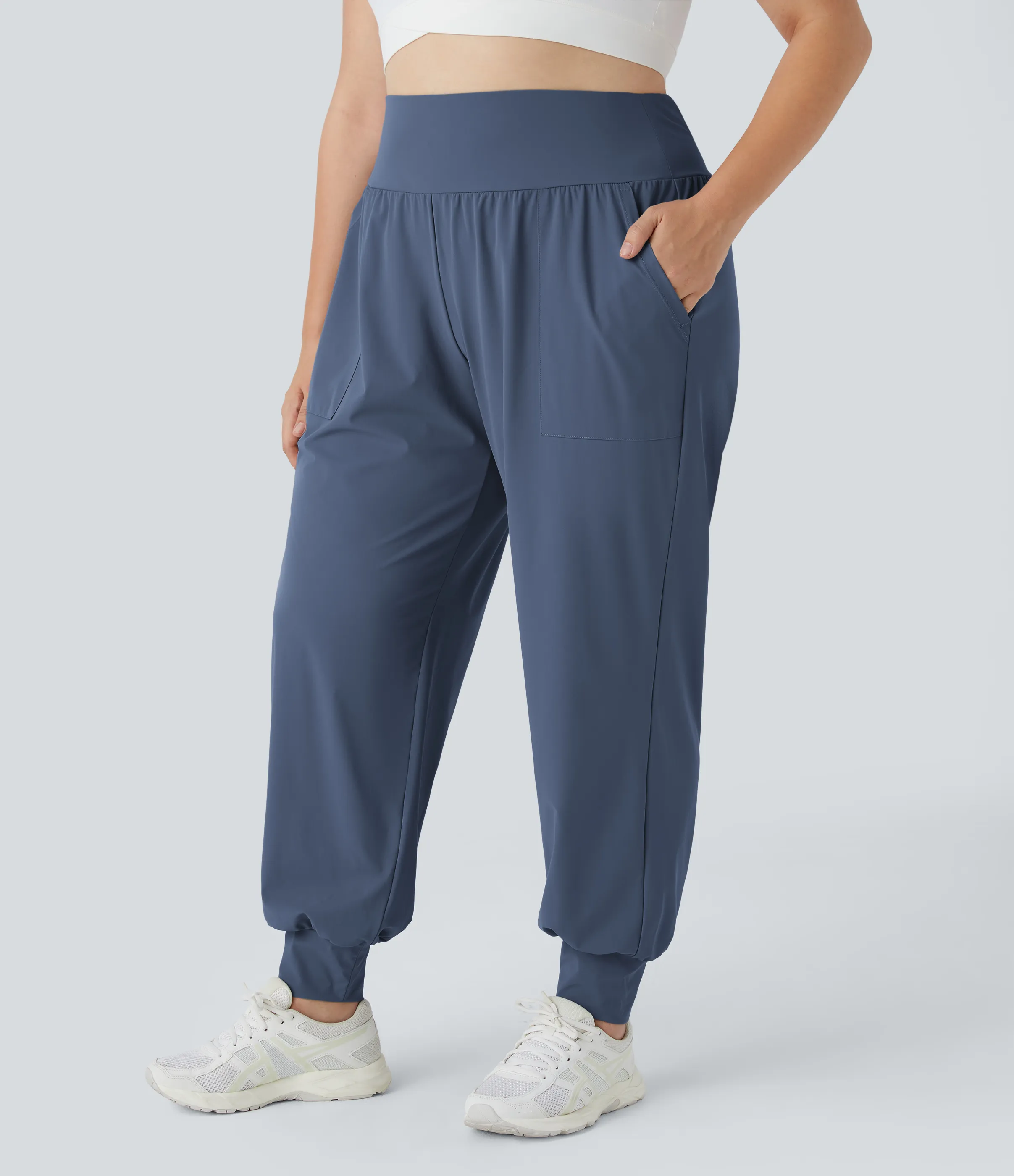 Halara Pantalón yoga tiro alto bolsillo lateral liso talla grande - Nightshadow Blue - 2X(regular) sold by Halara product image thumbnail 4
