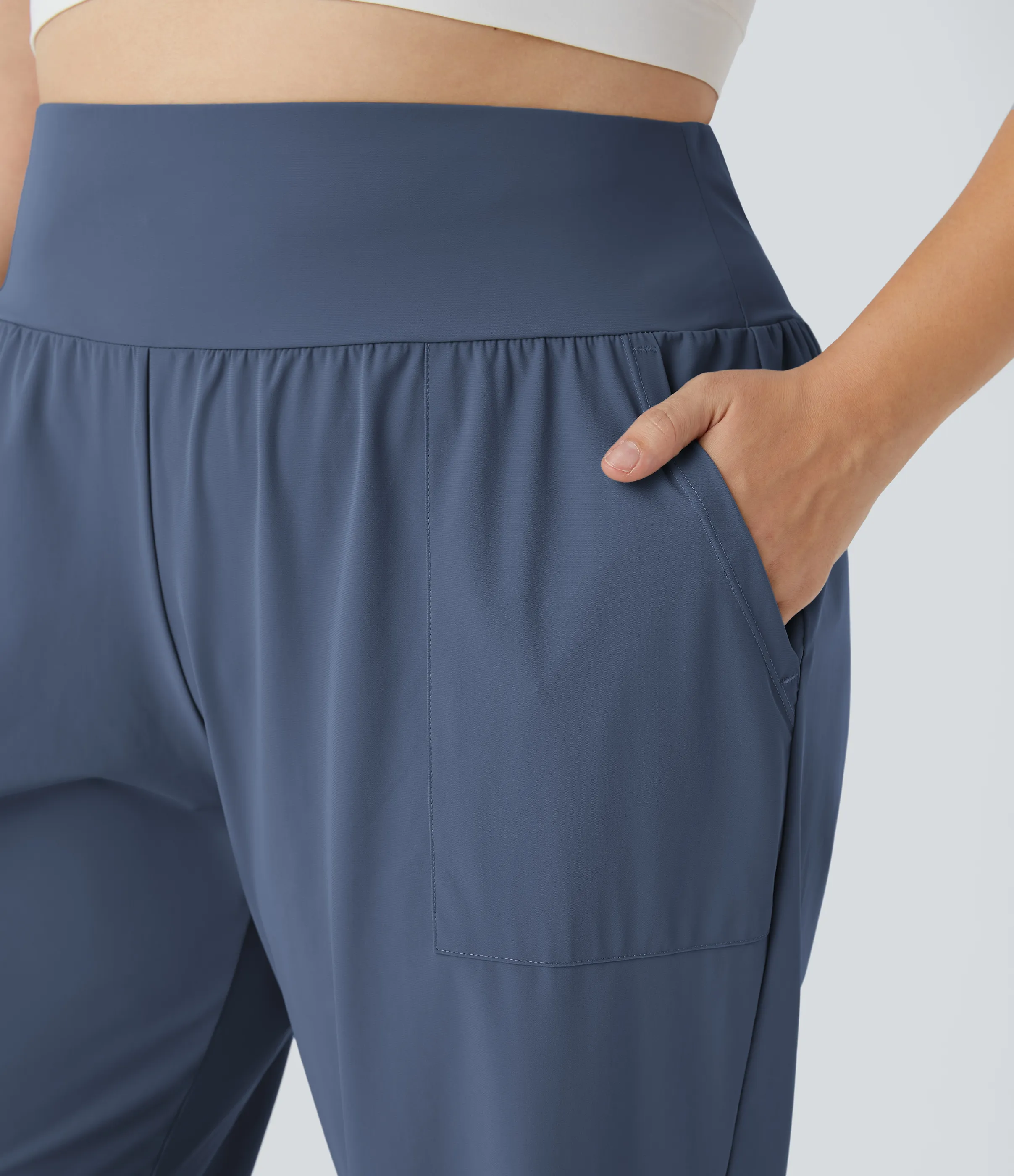 Halara Pantalón yoga tiro alto bolsillo lateral liso talla grande - Nightshadow Blue - 2X(regular) sold by Halara product image thumbnail 5