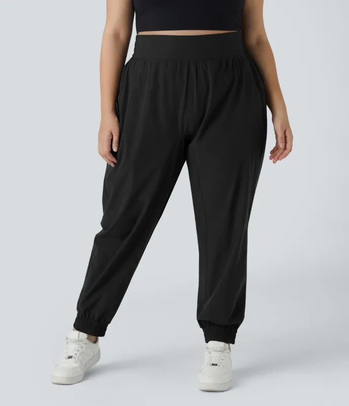 Halara Joggers talla grande tiro alto elástico - Black - 1X made by Halara