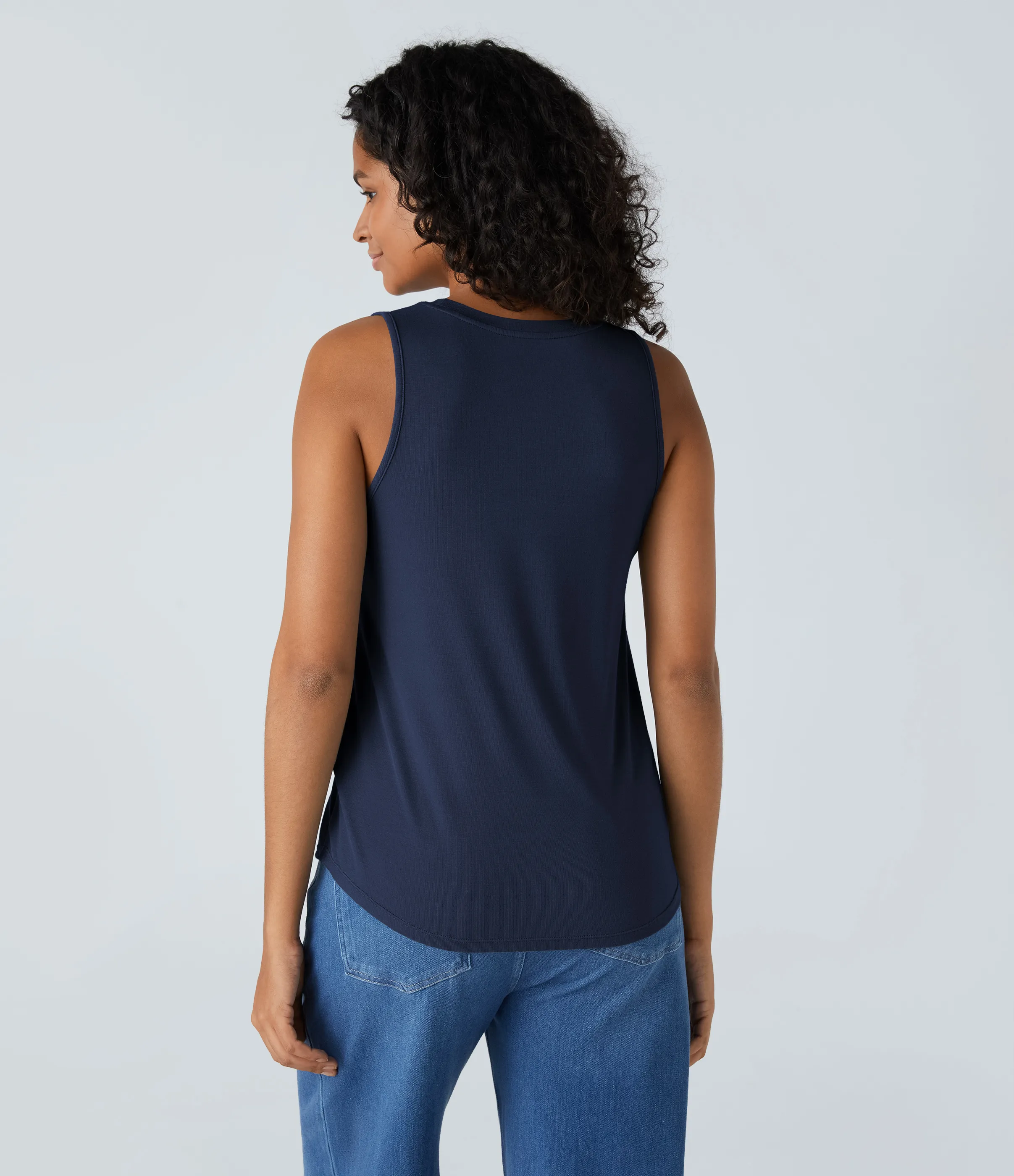 Halara Camiseta sin mangas básica cuello redondo acanalado - Nightfall Blue - S sold by Halara product image thumbnail 3