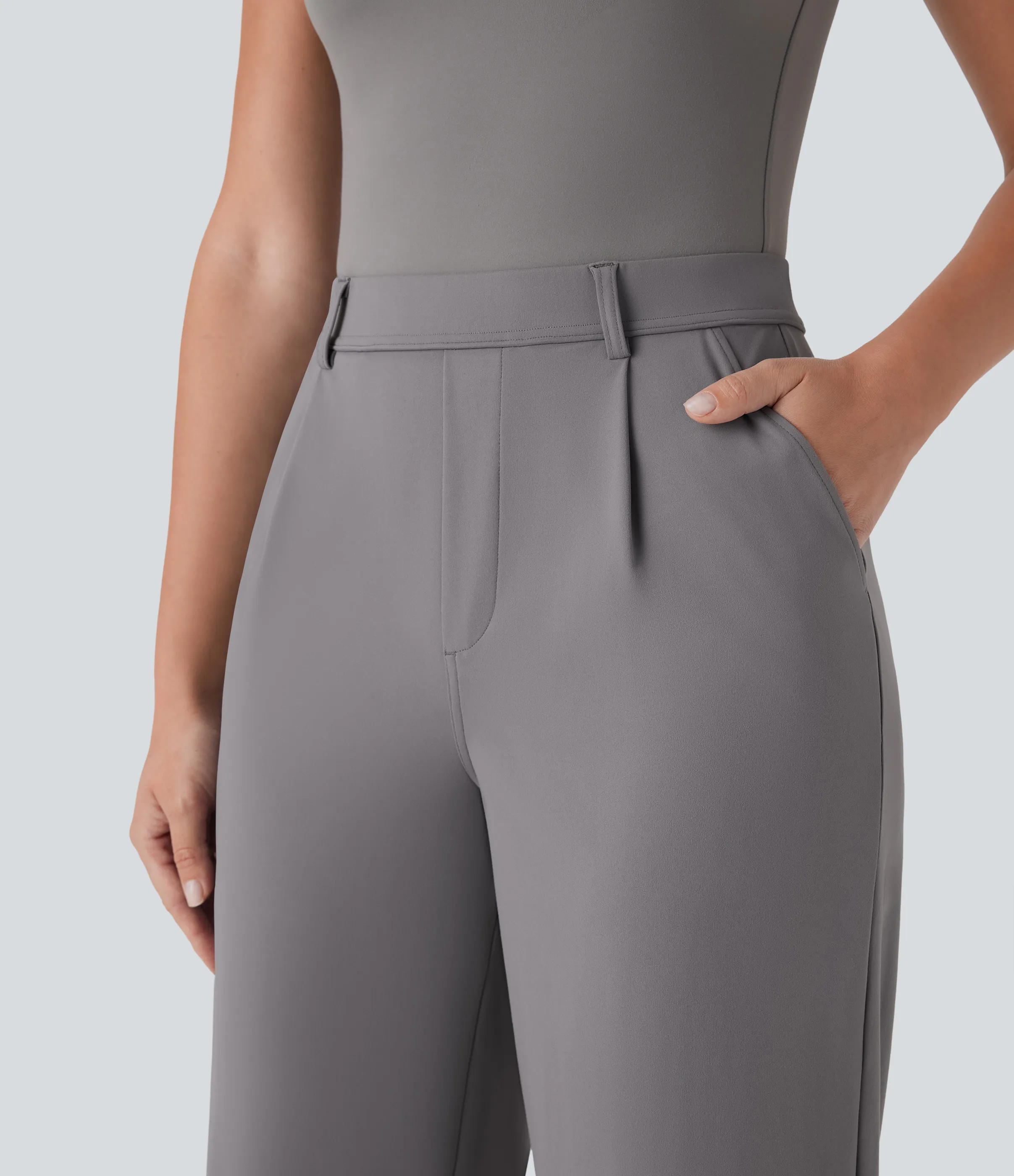 Halara Pantalón oficina capri pierna recta bolsillo lateral tiro alto - Silent Storm - XS(regular) sold by Halara product image thumbnail 5