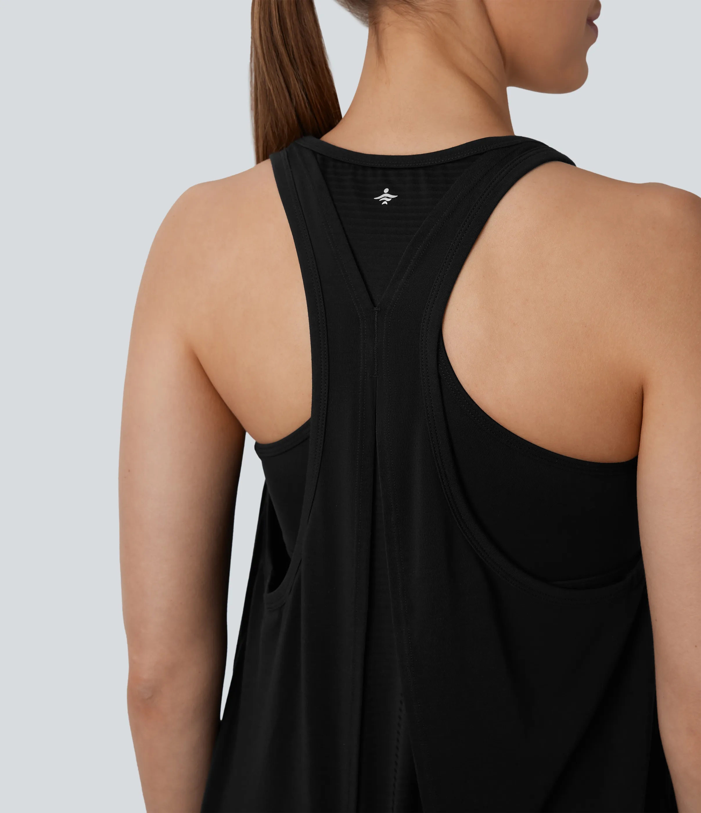 Halara Camiseta sin mangas correr secado rápido espalda deportiva dobladillo curvo raya - Black - S sold by Halara product image thumbnail 5