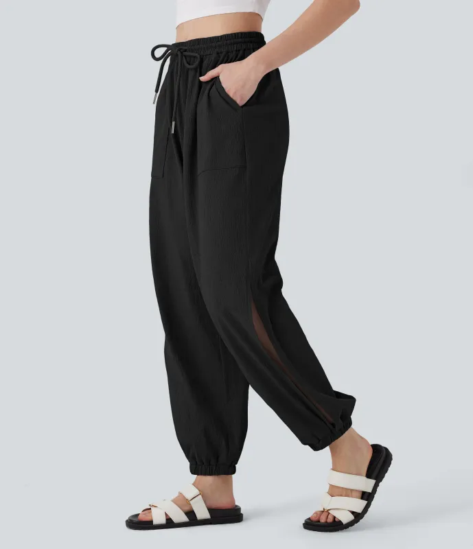 Halara Joggers casuales de tiro alto con cordón ajustable y bolsillos - Black - L(regular) made by Halara