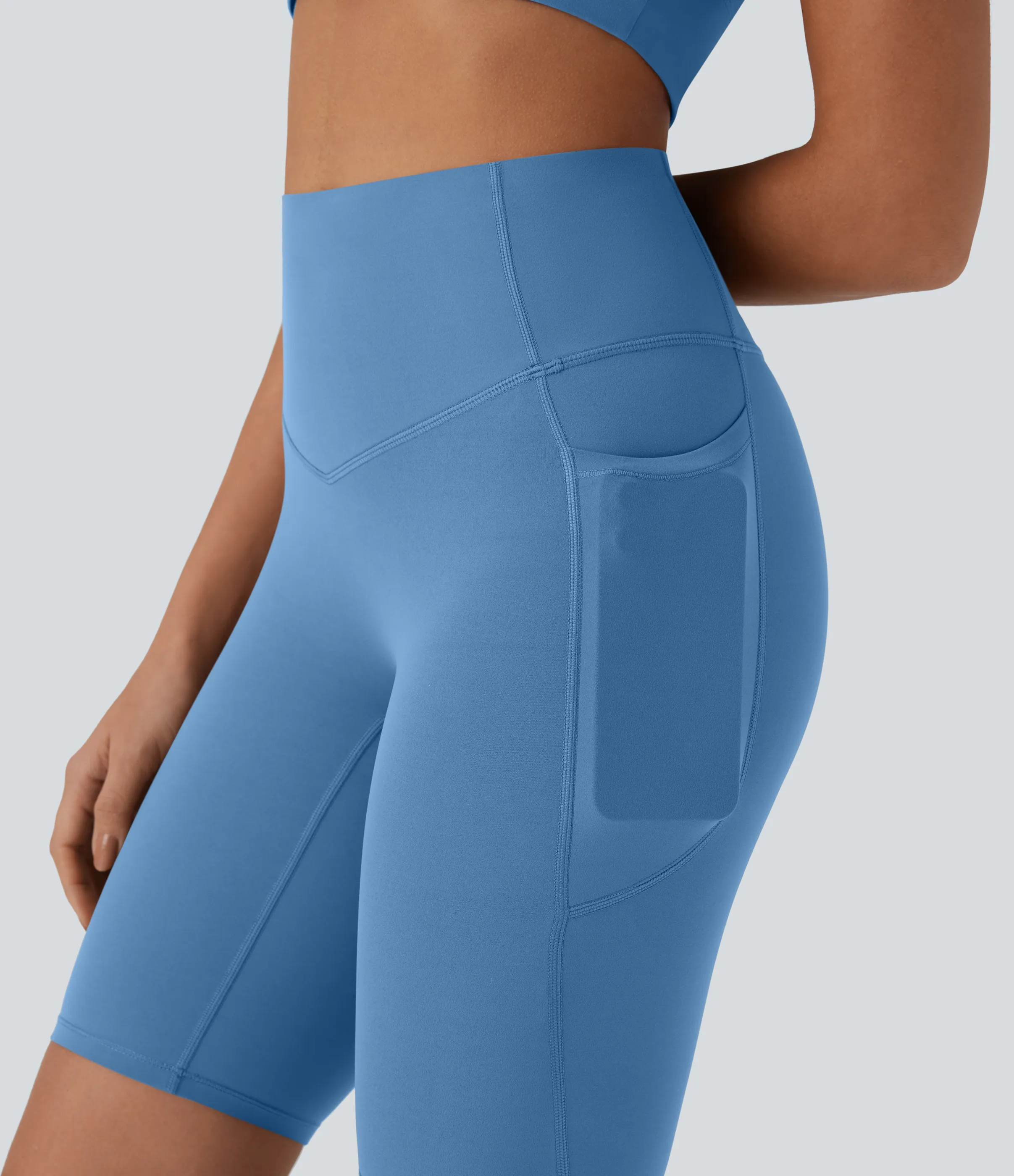 Halara Shorts biker Halara UltraSculpt™ moldeadores tiro alto con reductor de abdomen y bolsillos laterales 22.8cm - Pacific Coast - S sold by Halara product image thumbnail 5