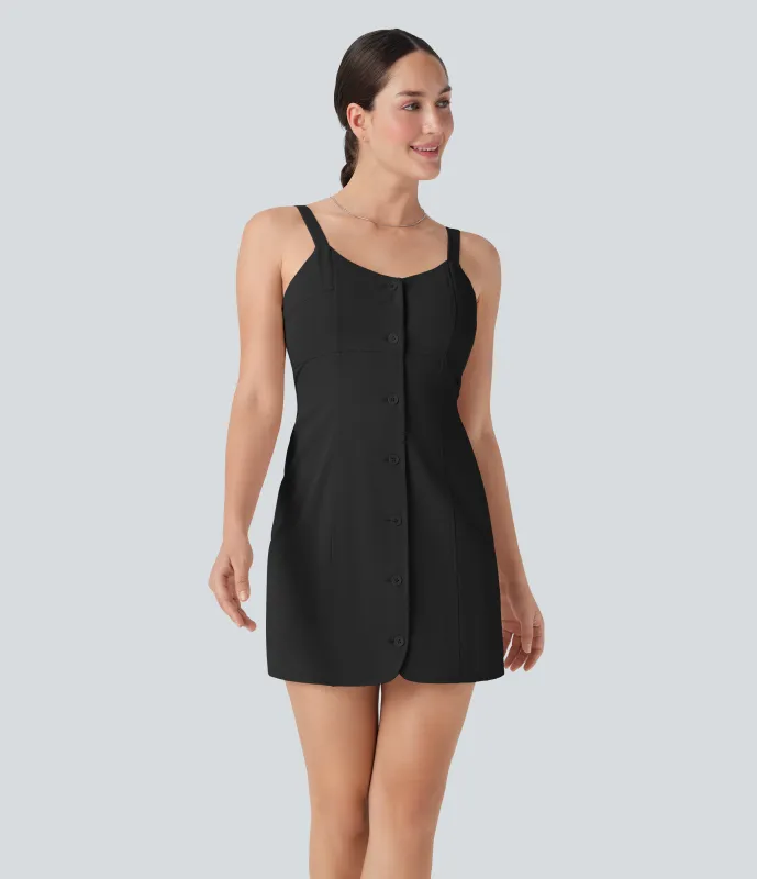 Halara Minivestido casual con botones en la espalda - Black - XL made by Halara