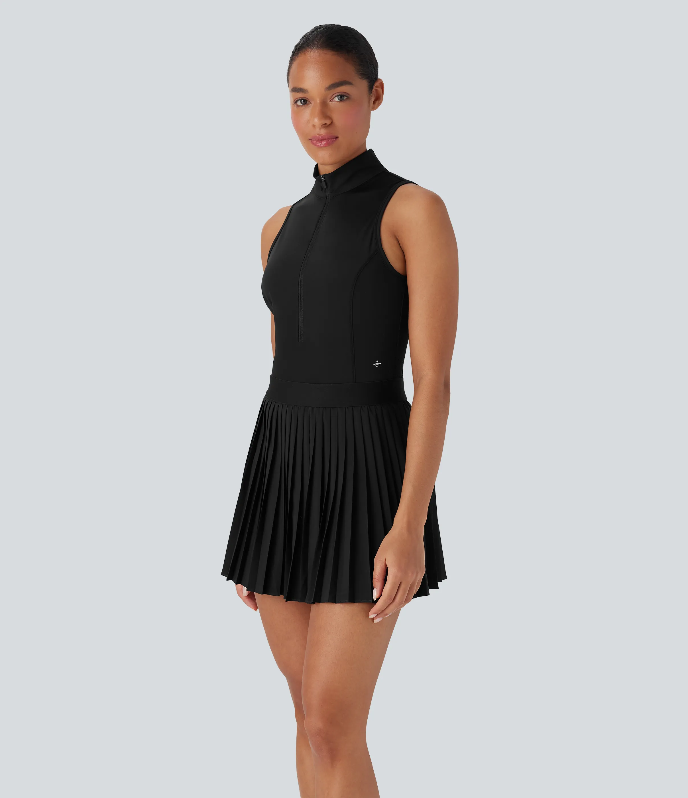 Halara Vestido corto de tenis 2 en 1 Breezeful™ plisado de secado rápido sin mangas y con bolsillos laterales - Black - L sold by Halara product image thumbnail 4