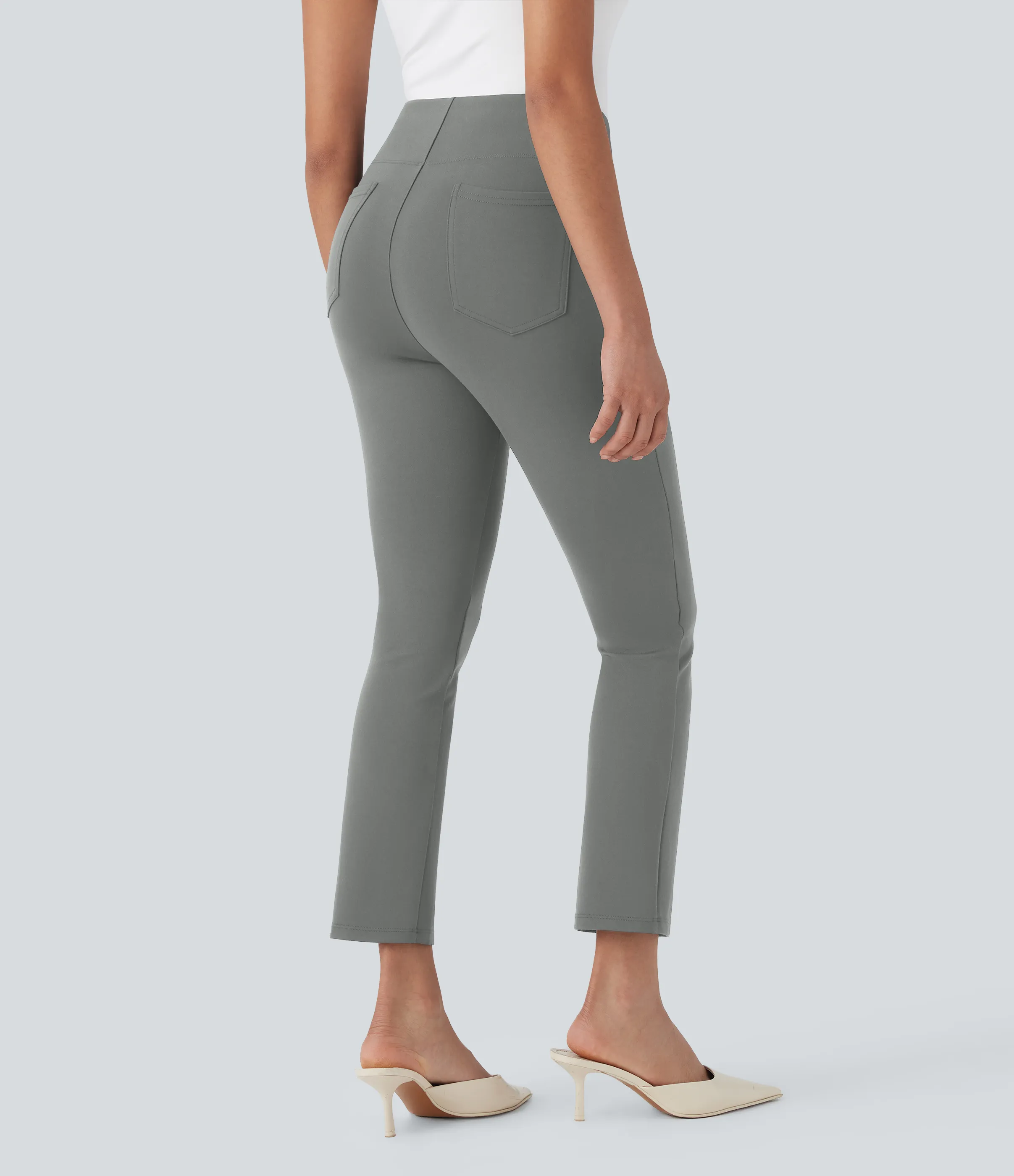 Halara Pantalón oficina Halara Flex™ tiro alto ajustado bolsillo lateral trasera - Putty Gray - XL(regular) sold by Halara product image thumbnail 3