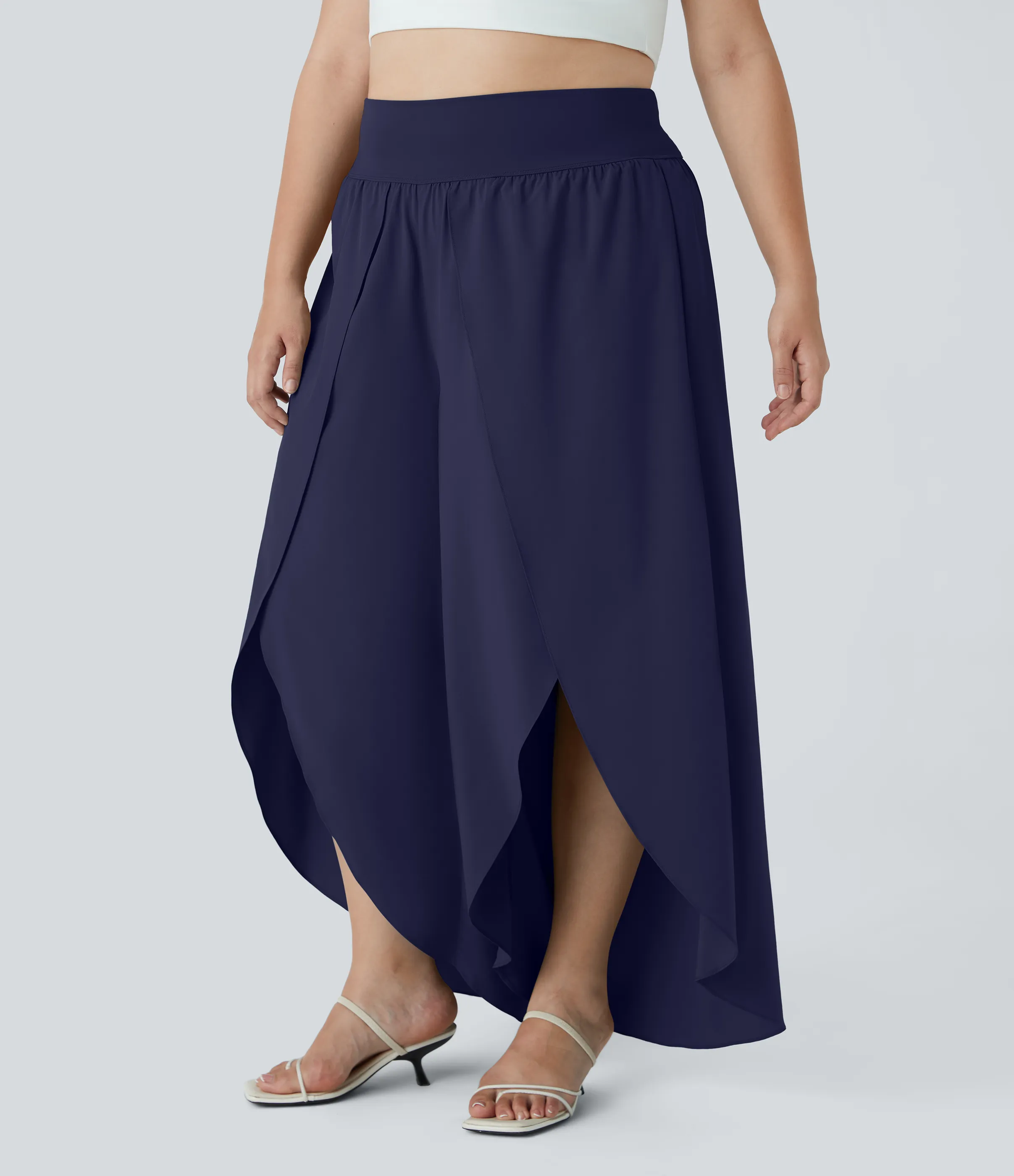 Halara Breezeful™ Pantalón talla plus palazzo fluido bolsillo trasero tiro alto secado rápido - Patriot Blue - 3X(regular) sold by Halara product image thumbnail 2