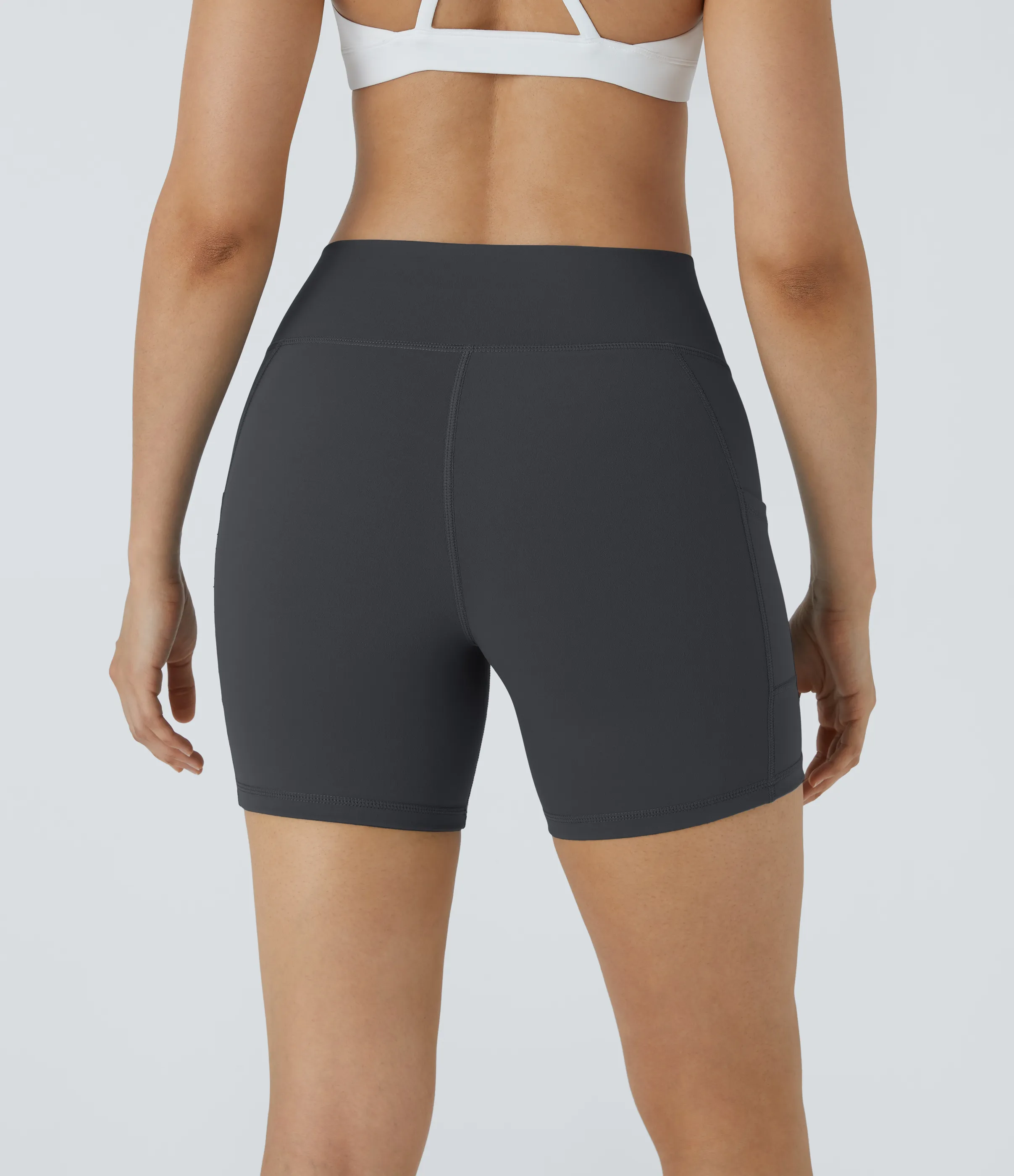 Halara Pantalones cortos ciclistas correr bolsillo lateral tiro alto - Asphalt - XL sold by Halara product image thumbnail 3