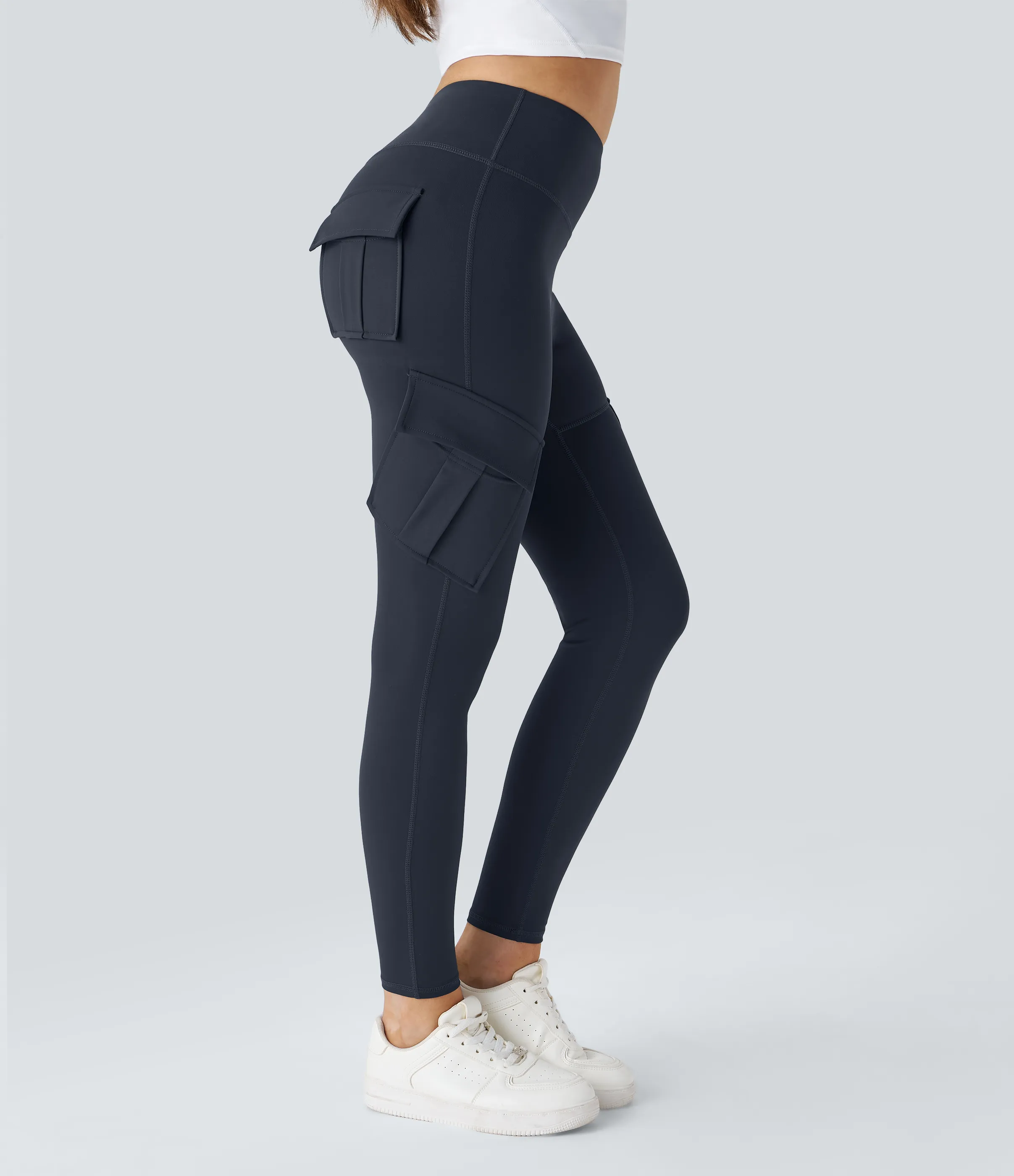 Halara Leggings yoga ajustado bolsillo cargo tiro alto - Midnight Blue - XS(full_length) sold by Halara product image thumbnail 4