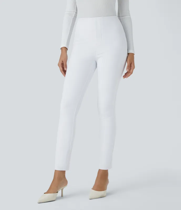 Halara Pantalón Halara Flex™ oficina ajustado tiro alto bolsillo lateral posterior - White - L(7/8) made by Halara