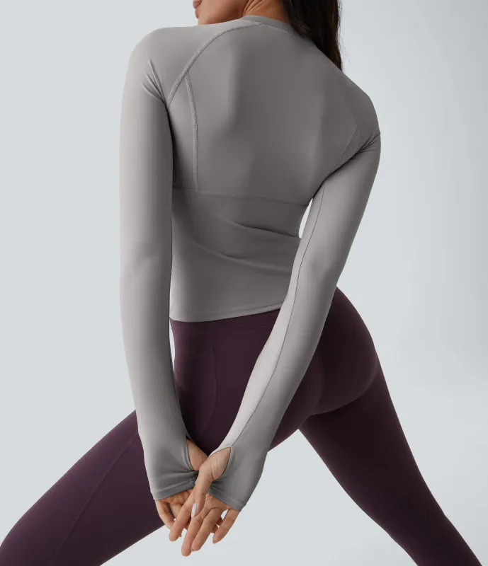 Halara Top deportivo yoga abertura pulgar - Mist Grey - S(Long) made by Halara