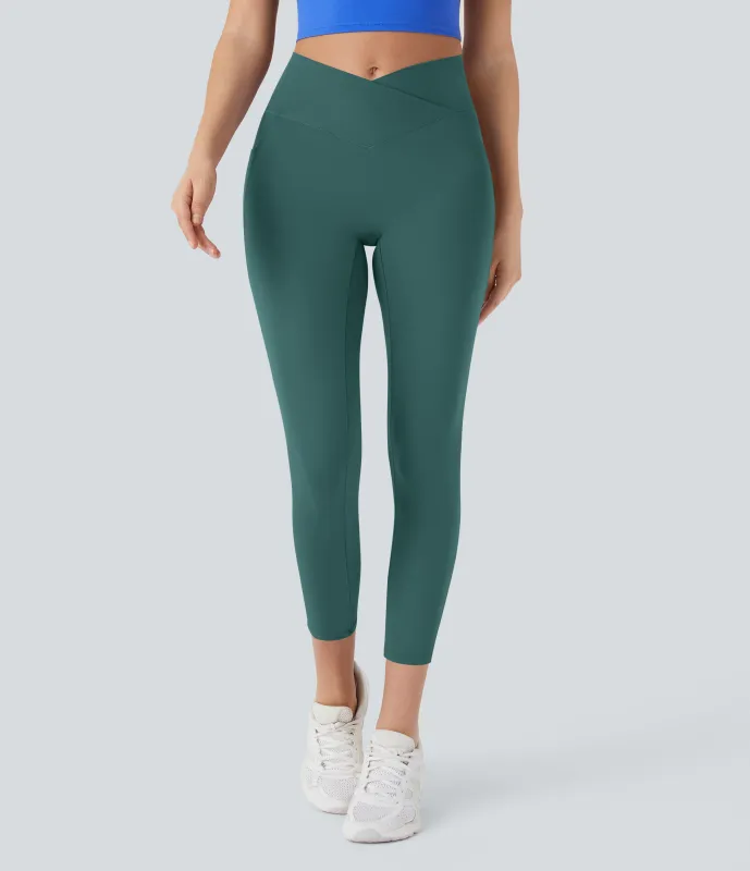 Halara Leggings capri Softlyzero™ yoga bolsillo cruzado tiro alto - Viridian - S made by Halara